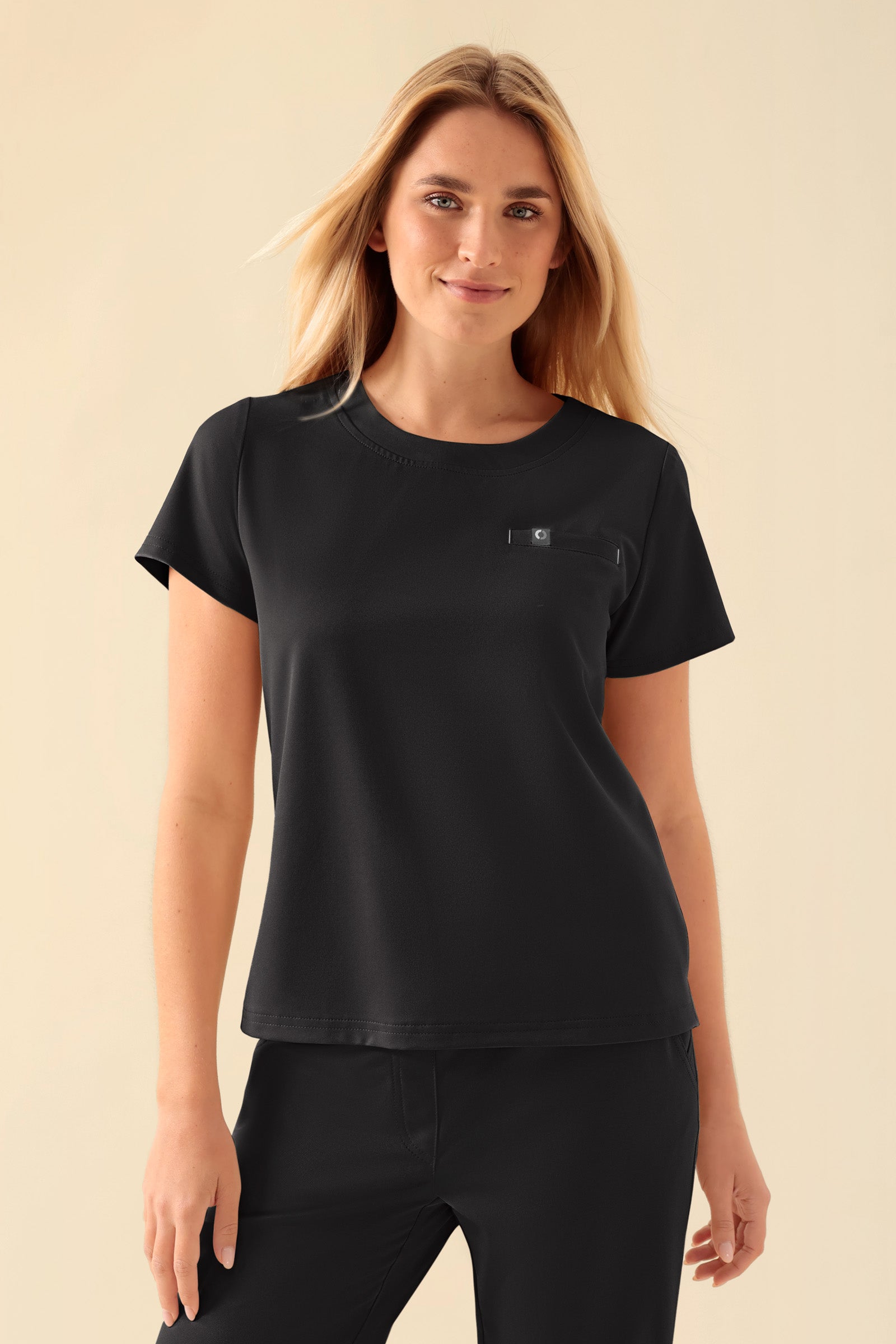 KAERE Shirt Damen - Rundhalsausschnitt schwarz