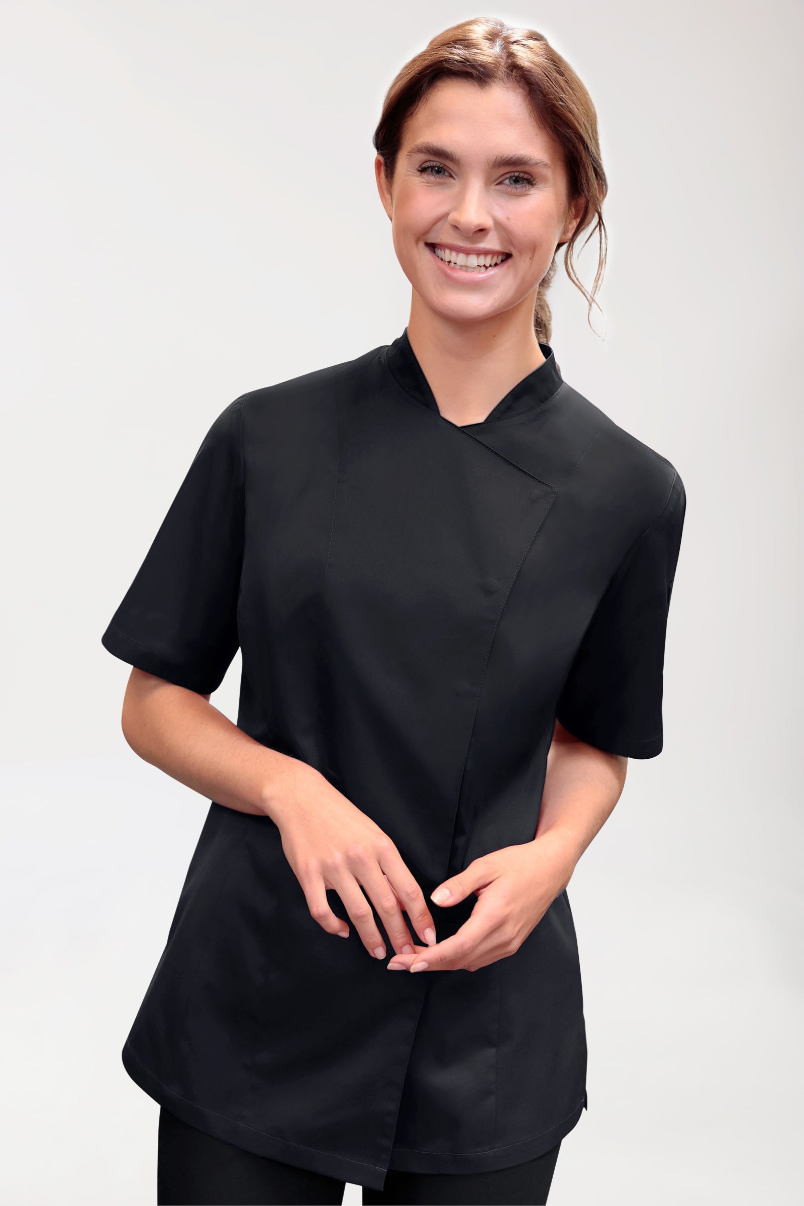 Gastro Kochjacke Damen - 1/2 Arm schwarz
