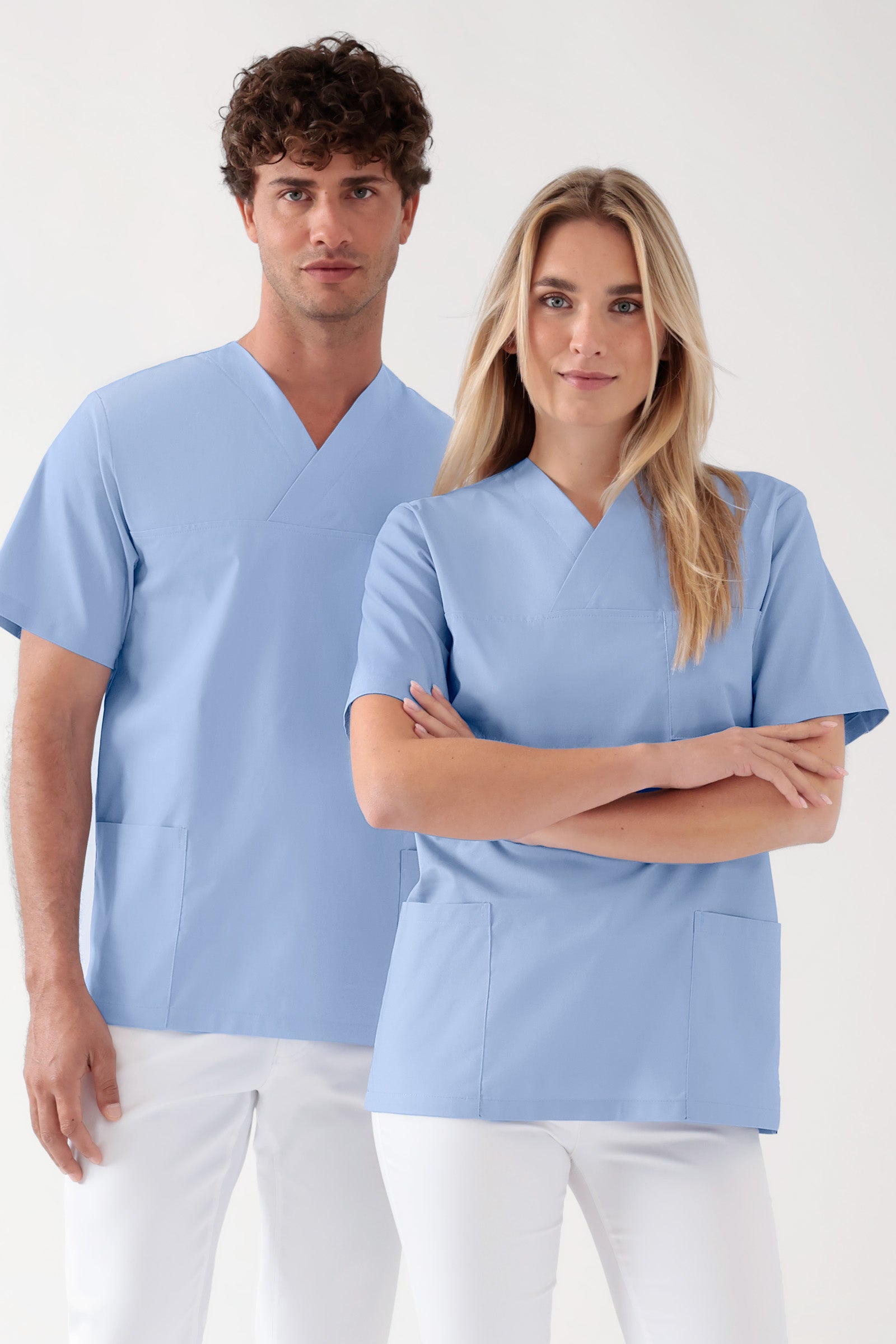 Baumwolle Schlupfkasack Unisex - Doppelpack light blue