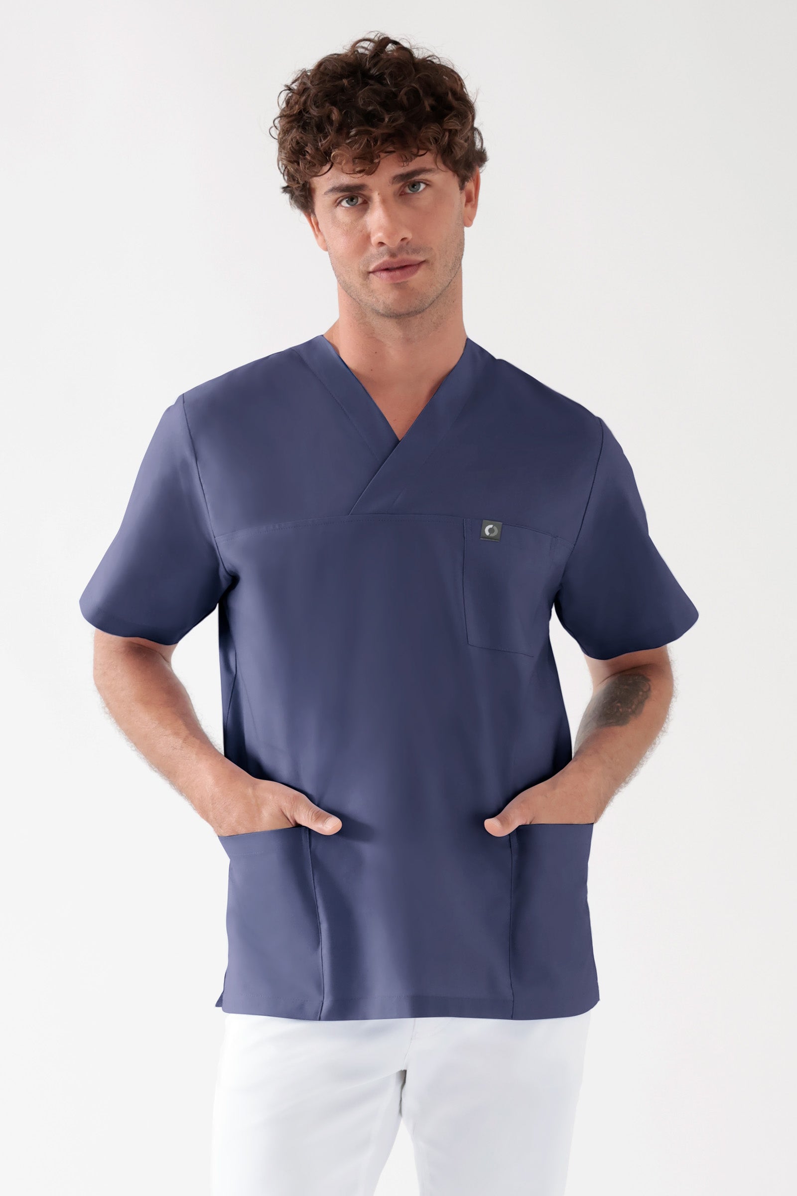 Baumwolle Schlupfkasack Unisex - Doppelpack light navy, Vorderansicht