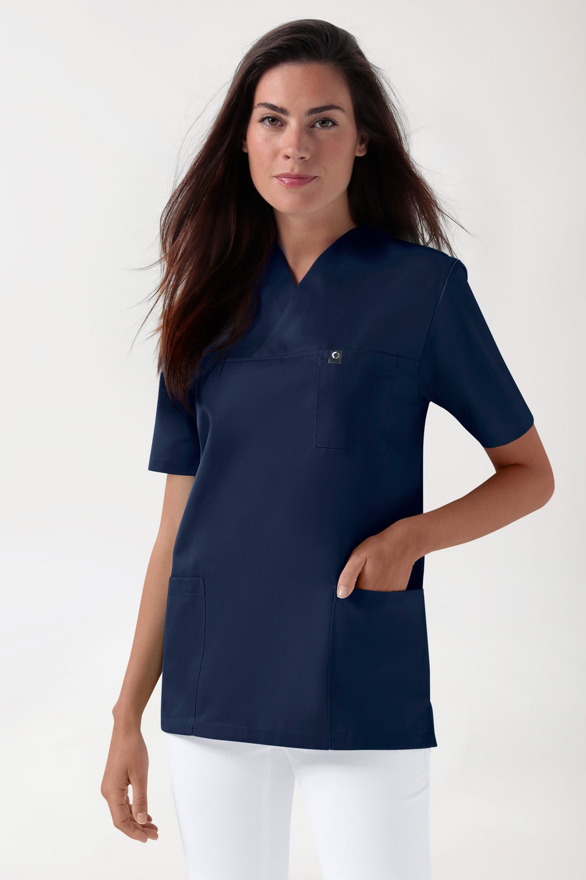 GREEN Stretch Schlupfkasack Unisex - V-Ausschnitt navy