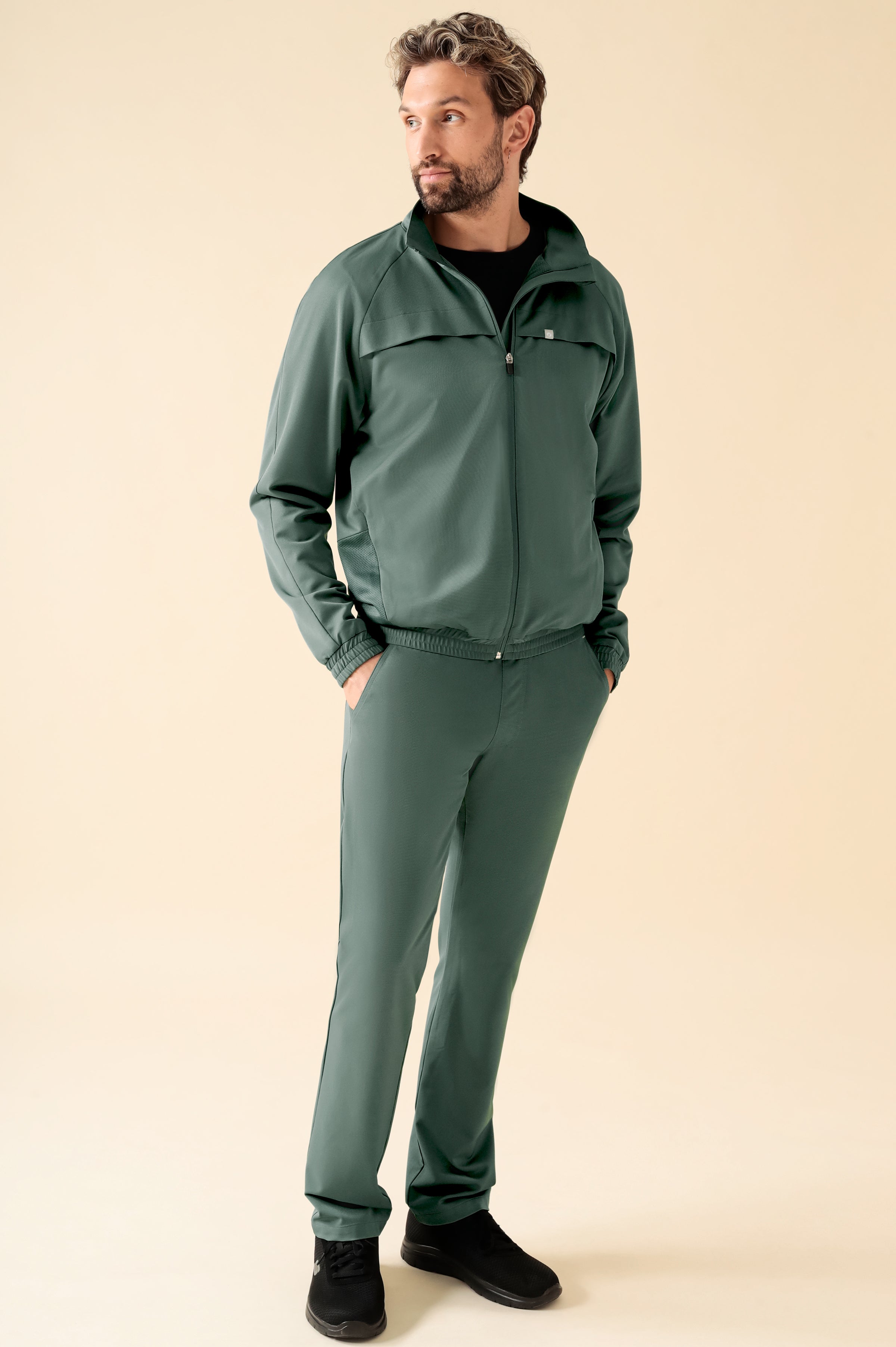 KAERE Blousonjacke Herren - mit elastischen Bündchen dunkelgrün