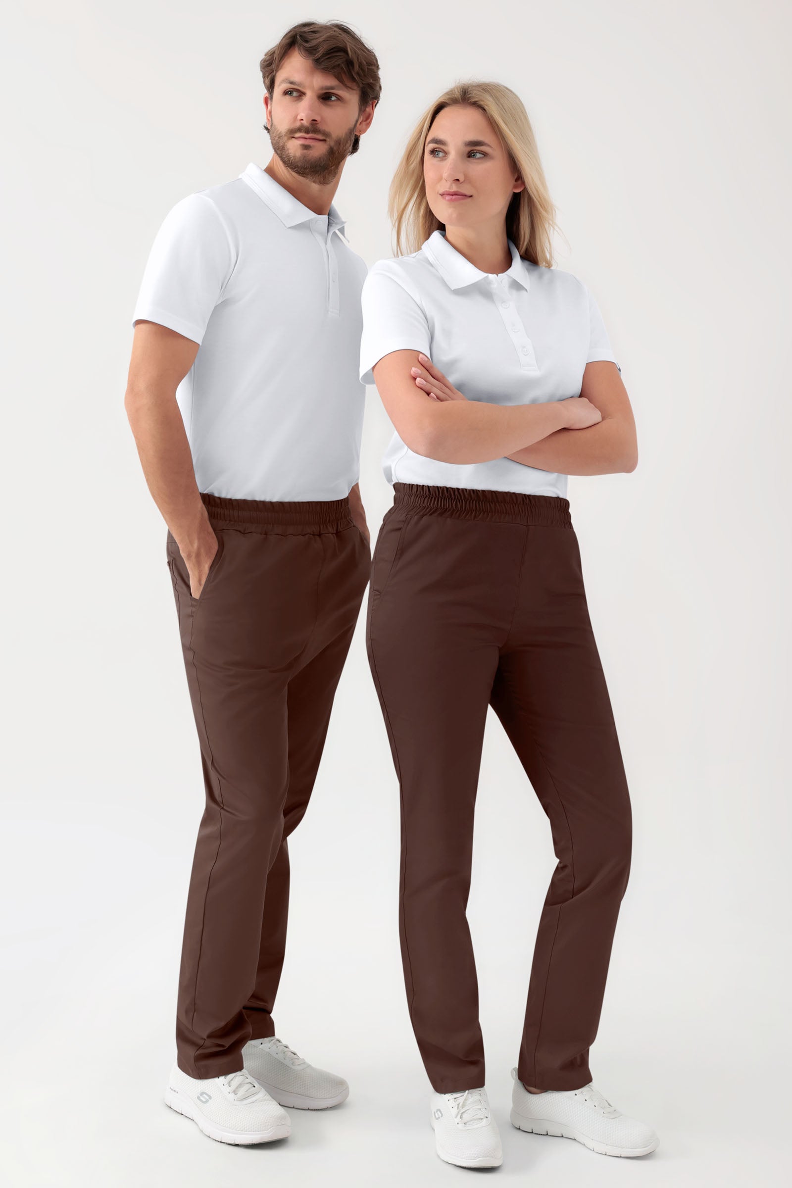 GREEN Stretch Hose Unisex - Rundumgummibund coffee