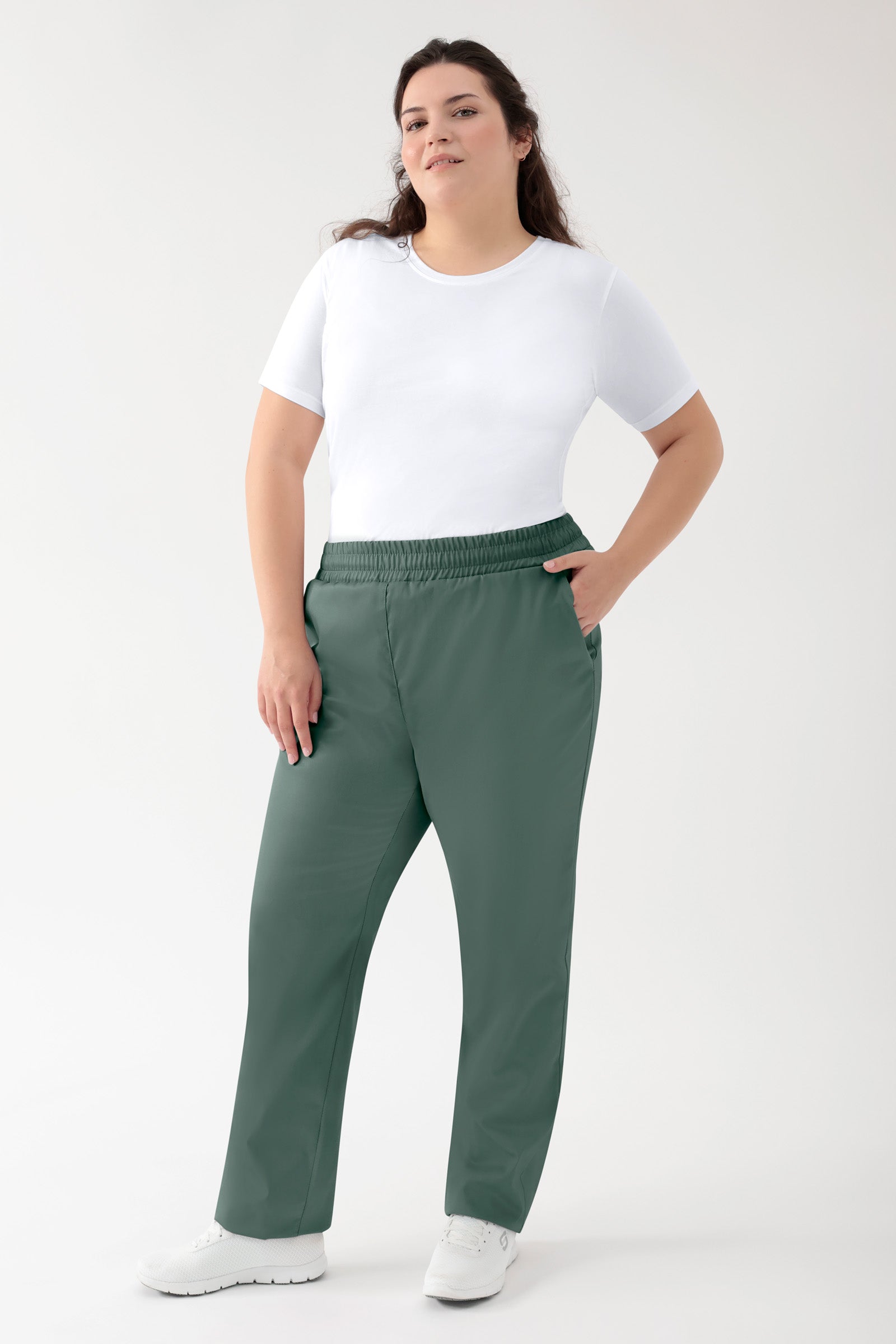 GREEN Stretch Hose Unisex - Rundumgummibund dunkelgrün