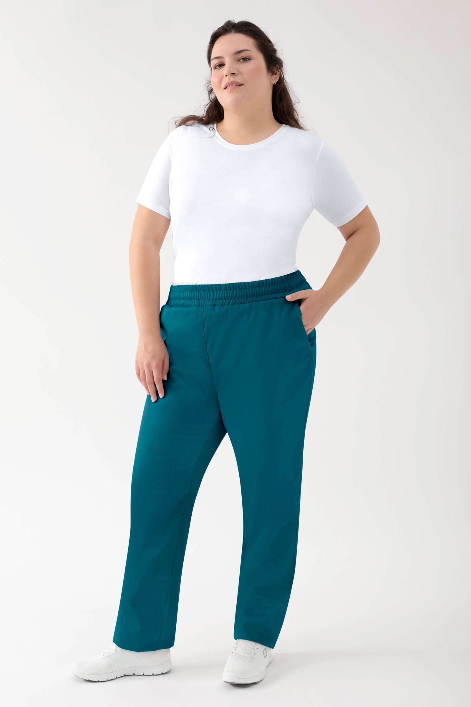 GREEN Stretch Hose Unisex - Rundumgummibund petrol, Vorderansicht
