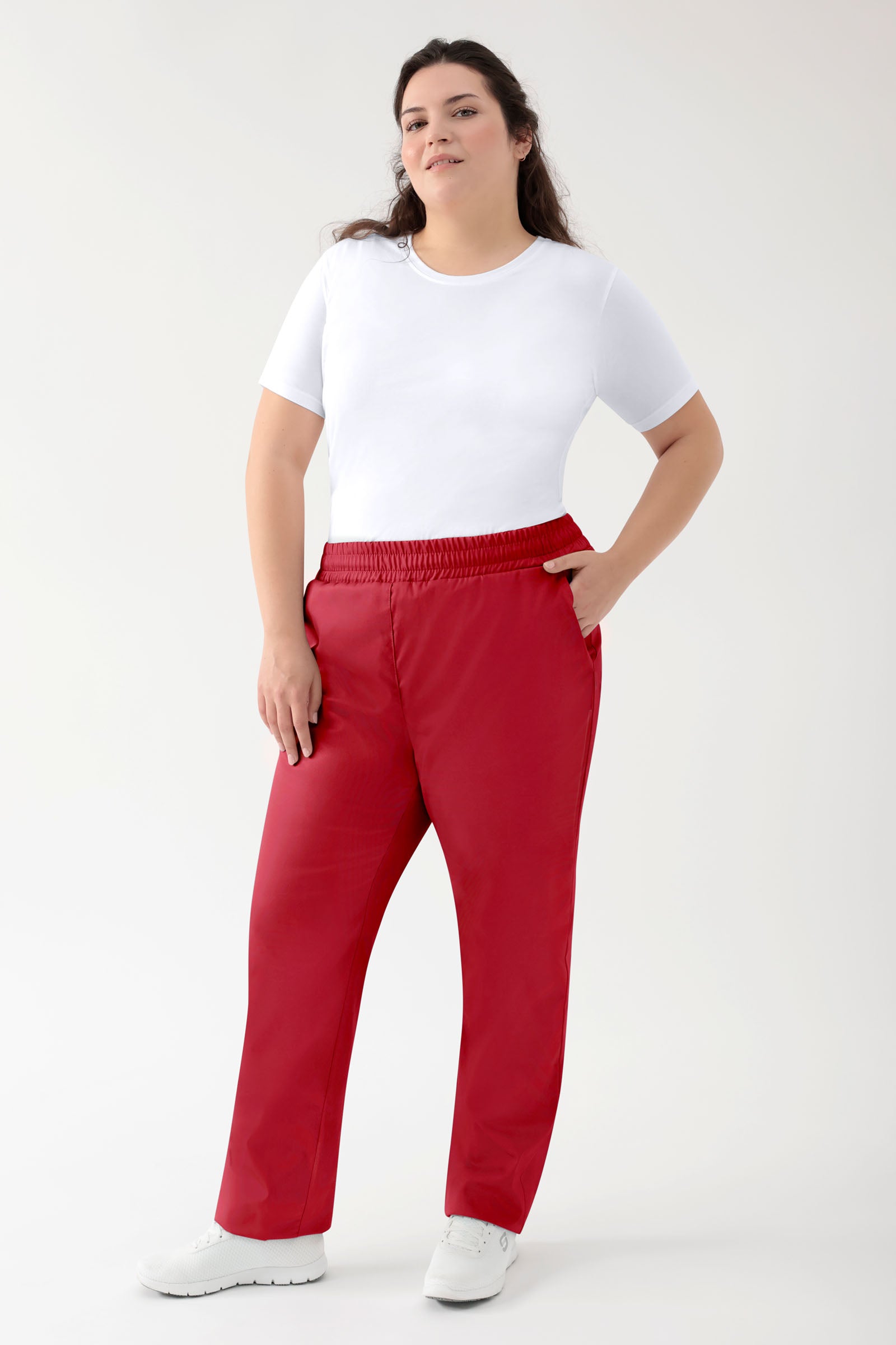 GREEN Stretch Hose Unisex - Rundumgummibund rot