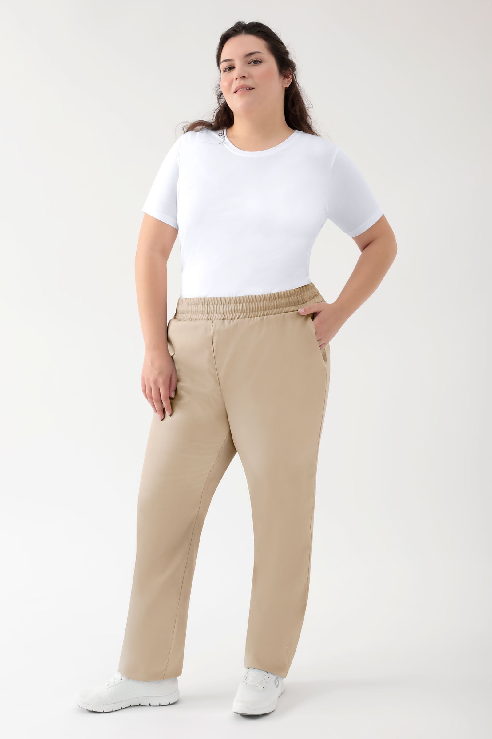 GREEN Stretch Hose Unisex - Rundumgummibund sand