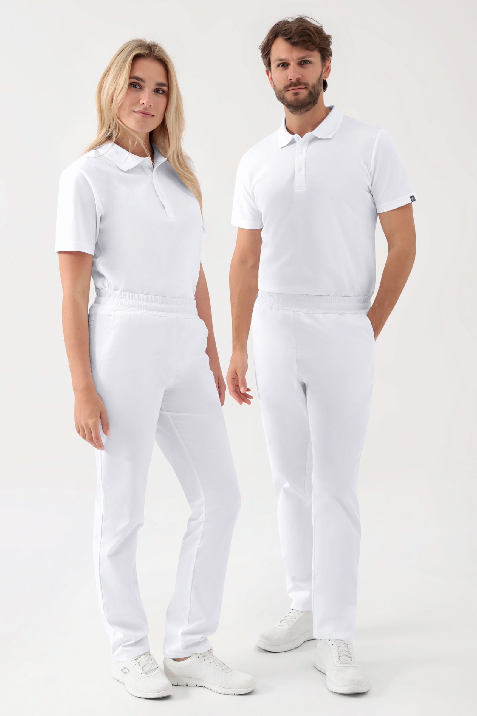 GREEN Stretch Hose Unisex - Rundumgummibund weiß