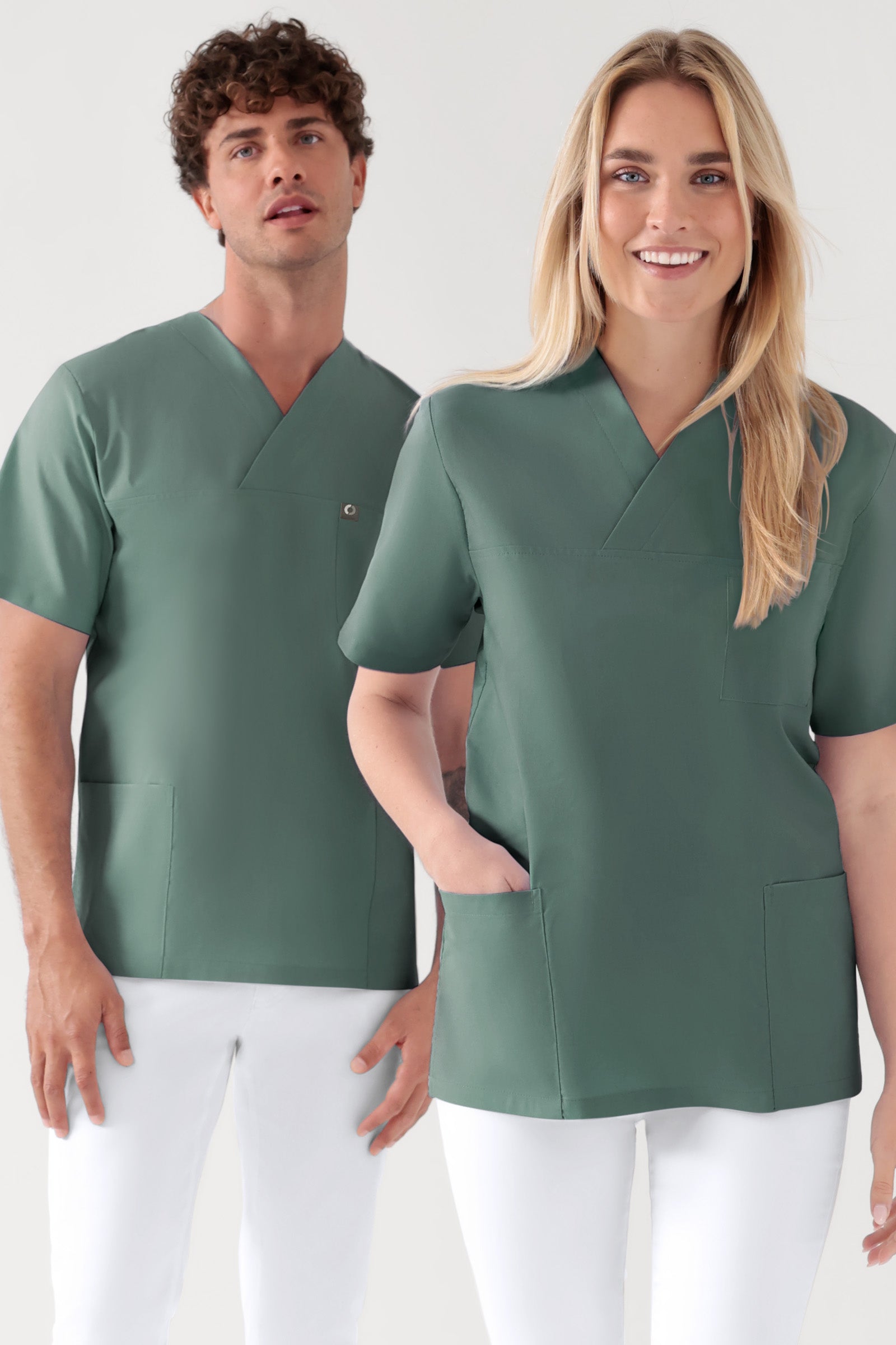 Baumwolle Schlupfkasack Unisex - Doppelpack dunkelgrün