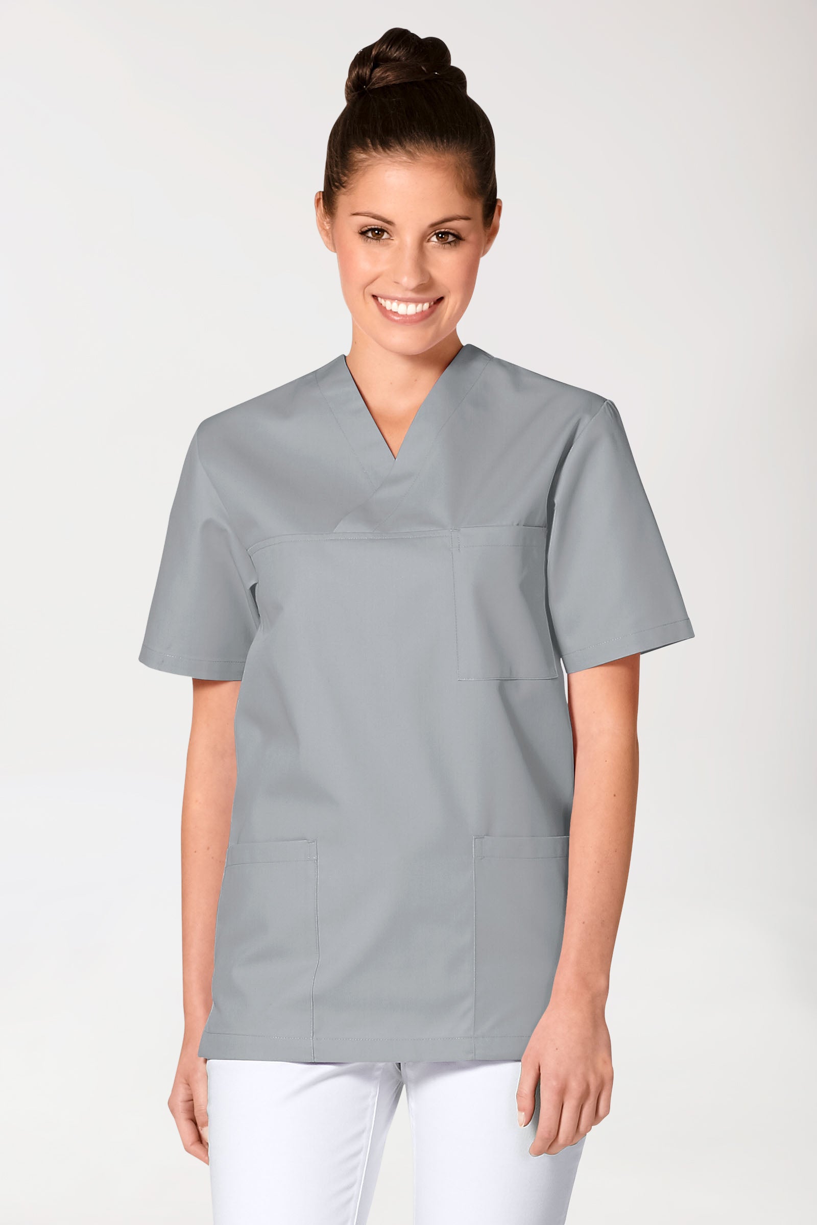 JUST STRONG Schlupfkasack Unisex - V-Ausschnitt grau