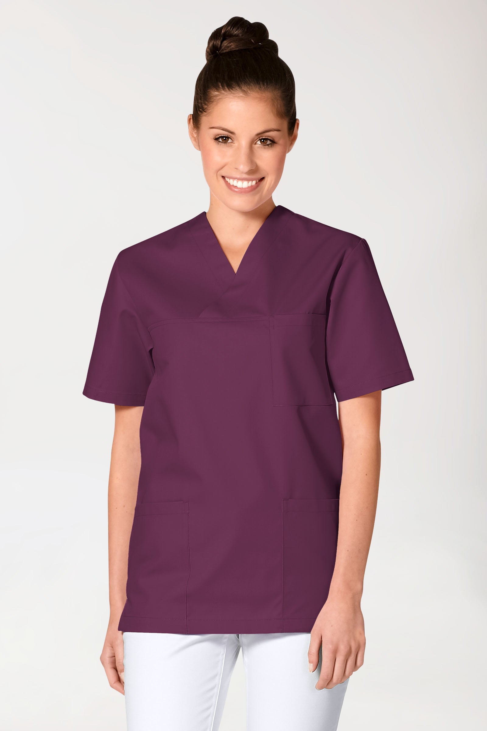 JUST STRONG Schlupfkasack Unisex - V-Ausschnitt pflaume