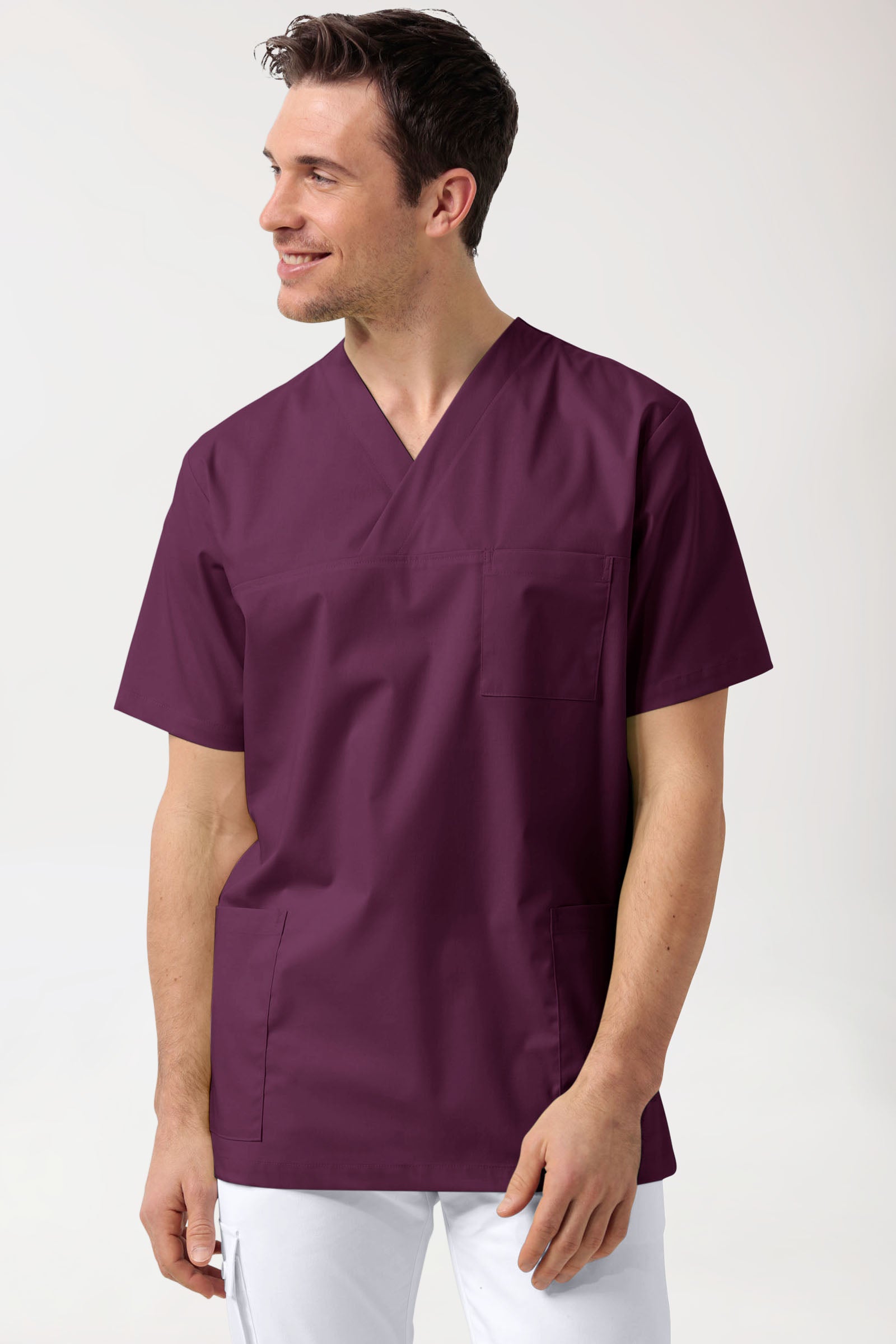 Stretch Schlupfkasack Unisex - V-Ausschnitt pflaume