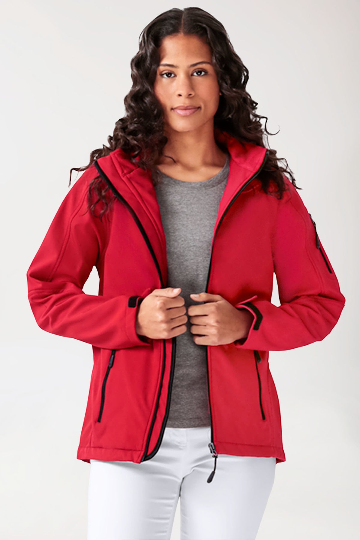 Softshell Jacken Unisex - mit Kapuze rot
