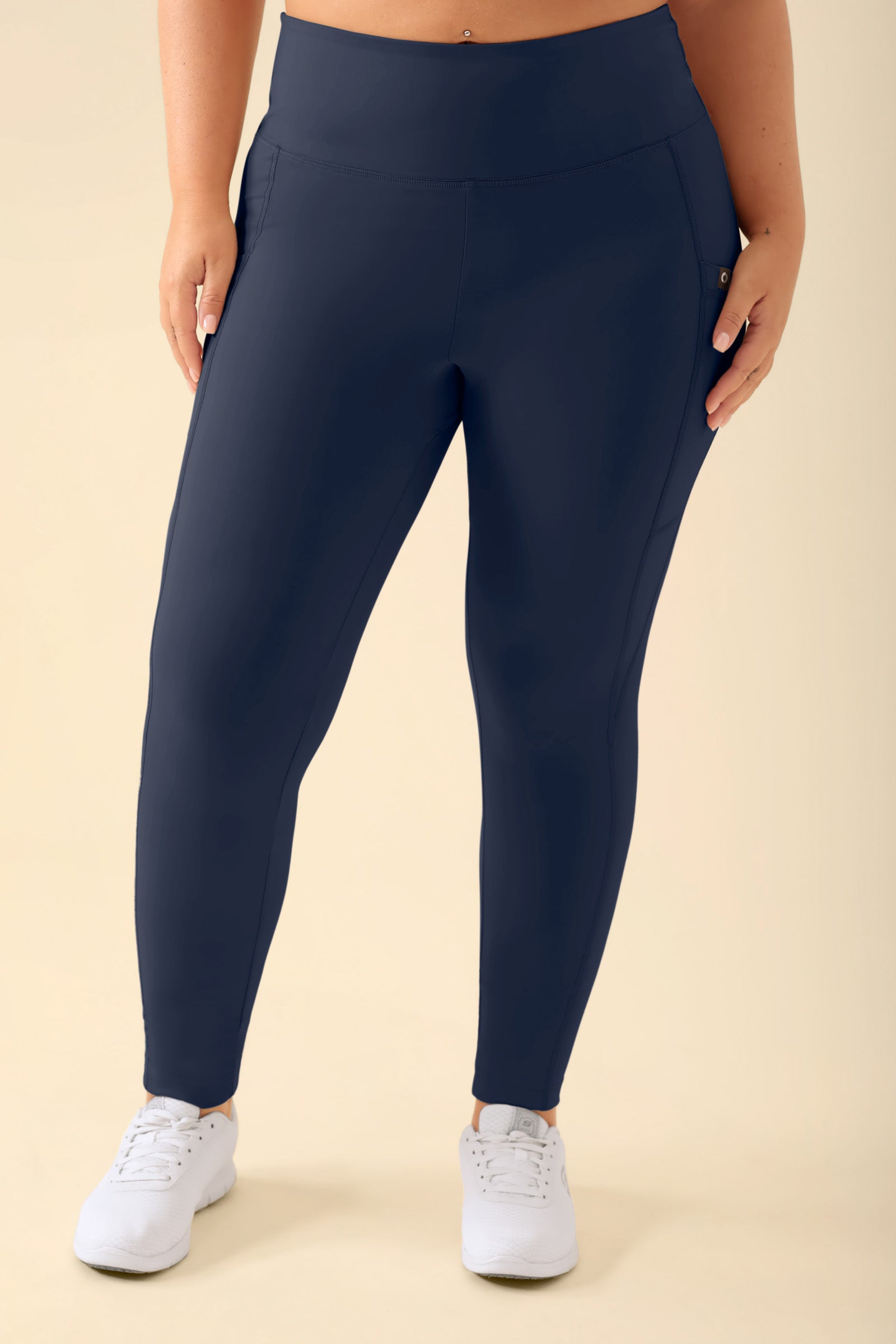 KAERE Leggings Damen - super elastisch navy, Vorderansicht