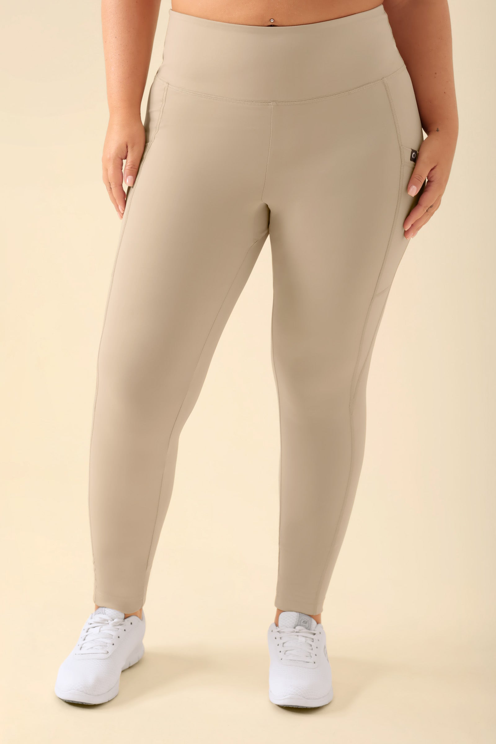 KAERE Leggings Damen - super elastisch sand, Vorderansicht
