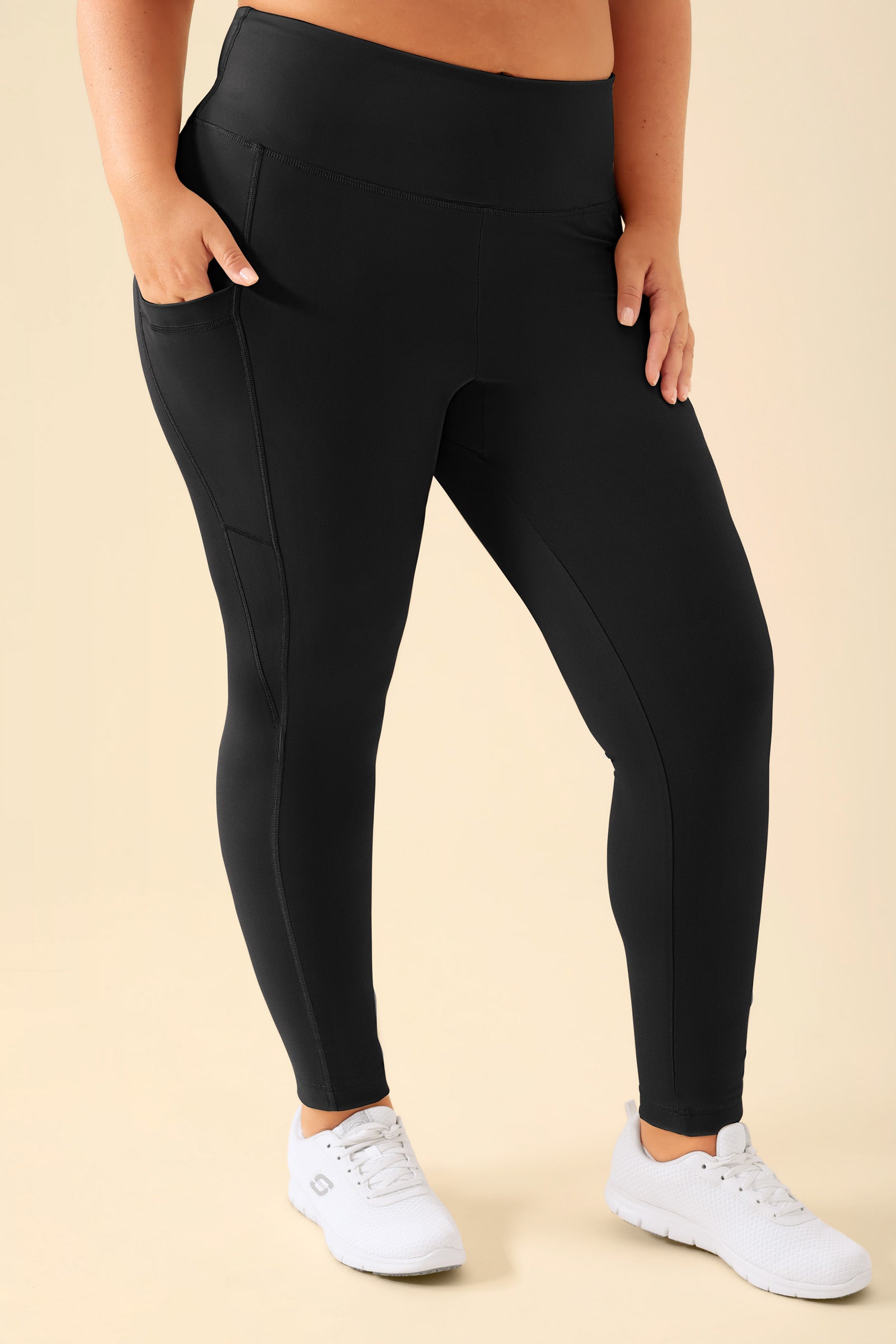 KAERE Leggings Damen - super elastisch schwarz, Vorderansicht