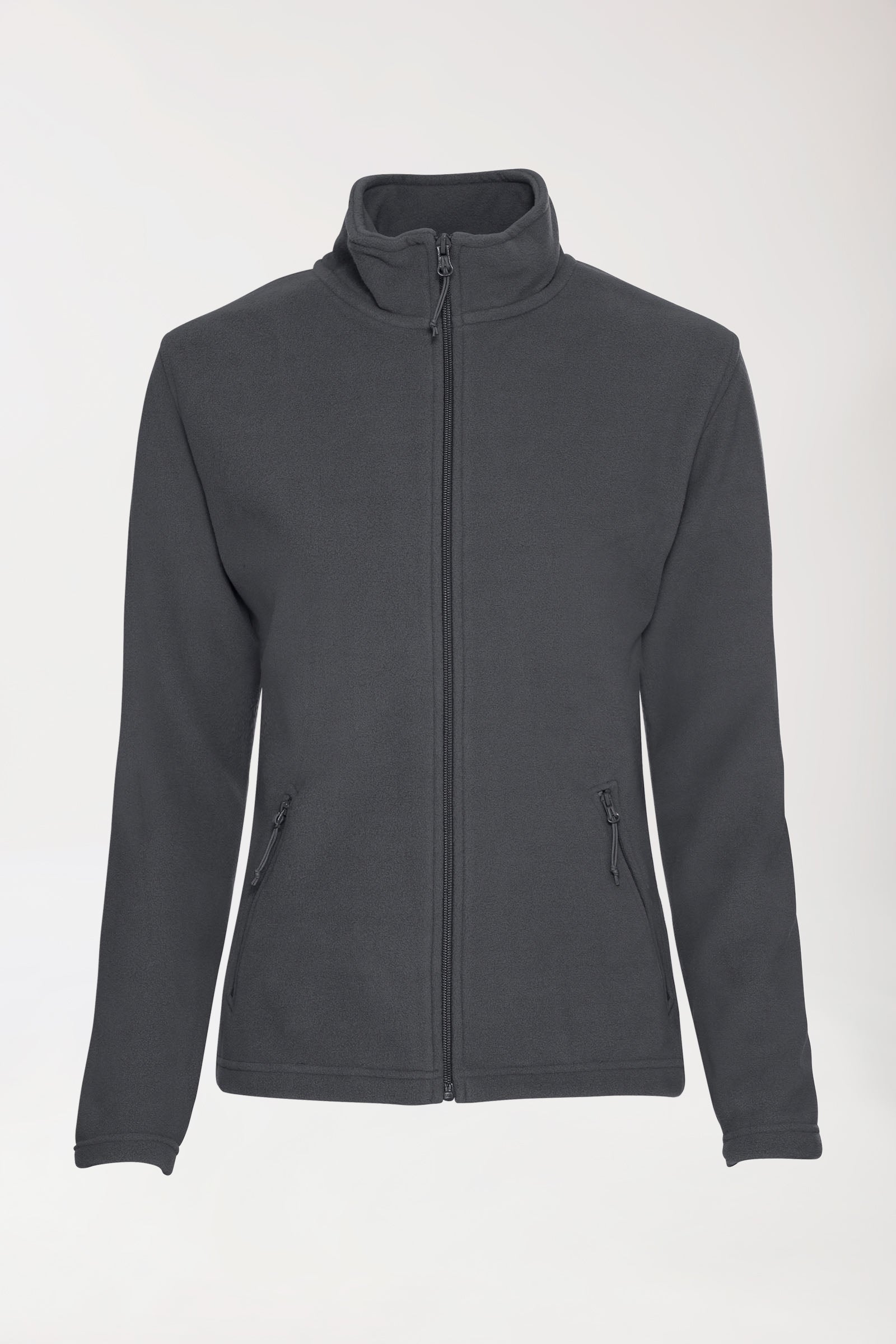 Fleecejacke Damen - Stehkragen erzgrau