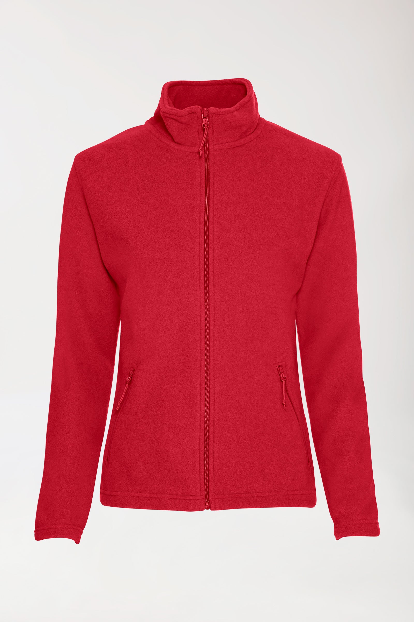 Fleecejacke Damen - Stehkragen rot