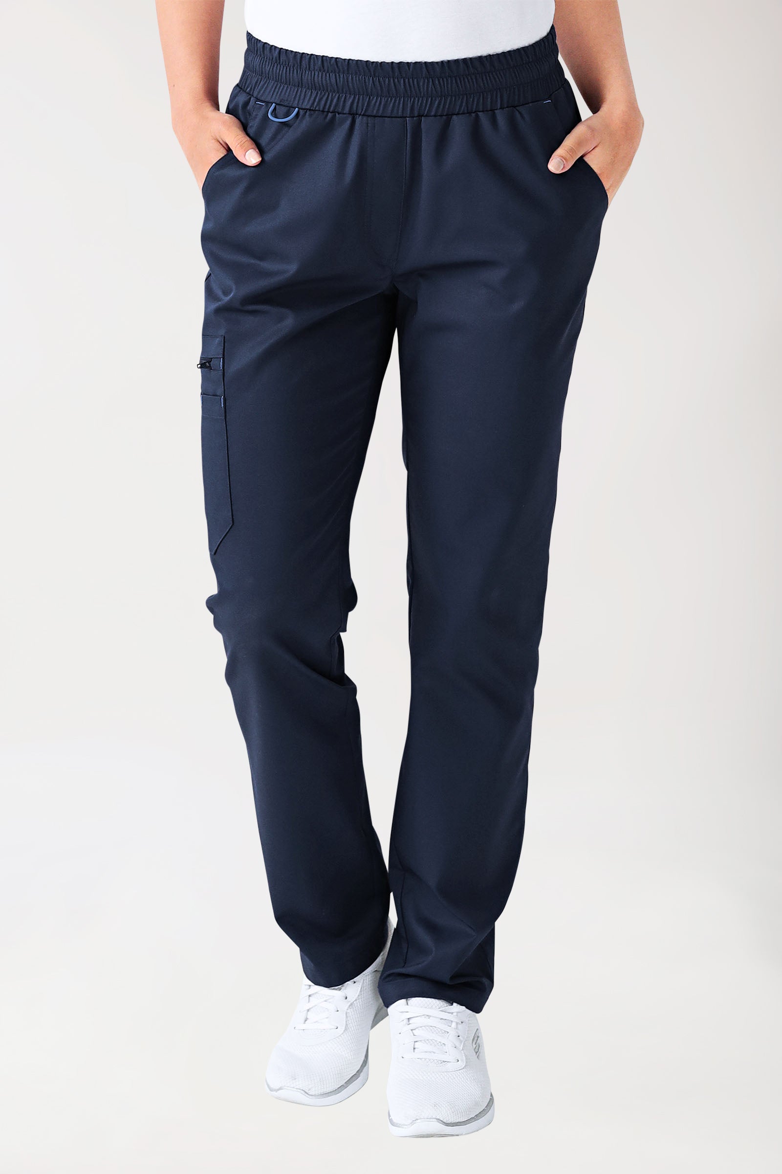 CLINIC STRETCH Hose Damen - gerader Saum Kurzgr. navy/himmelblau