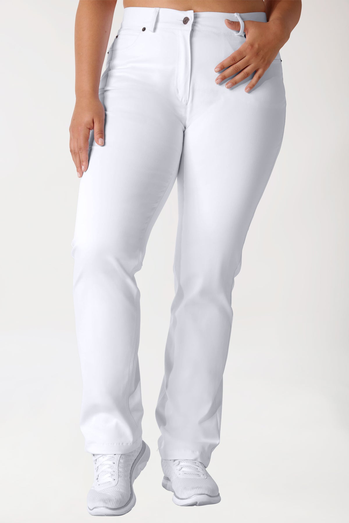 Curved Hose COMFY FLEX - 5-Pocket weiß
