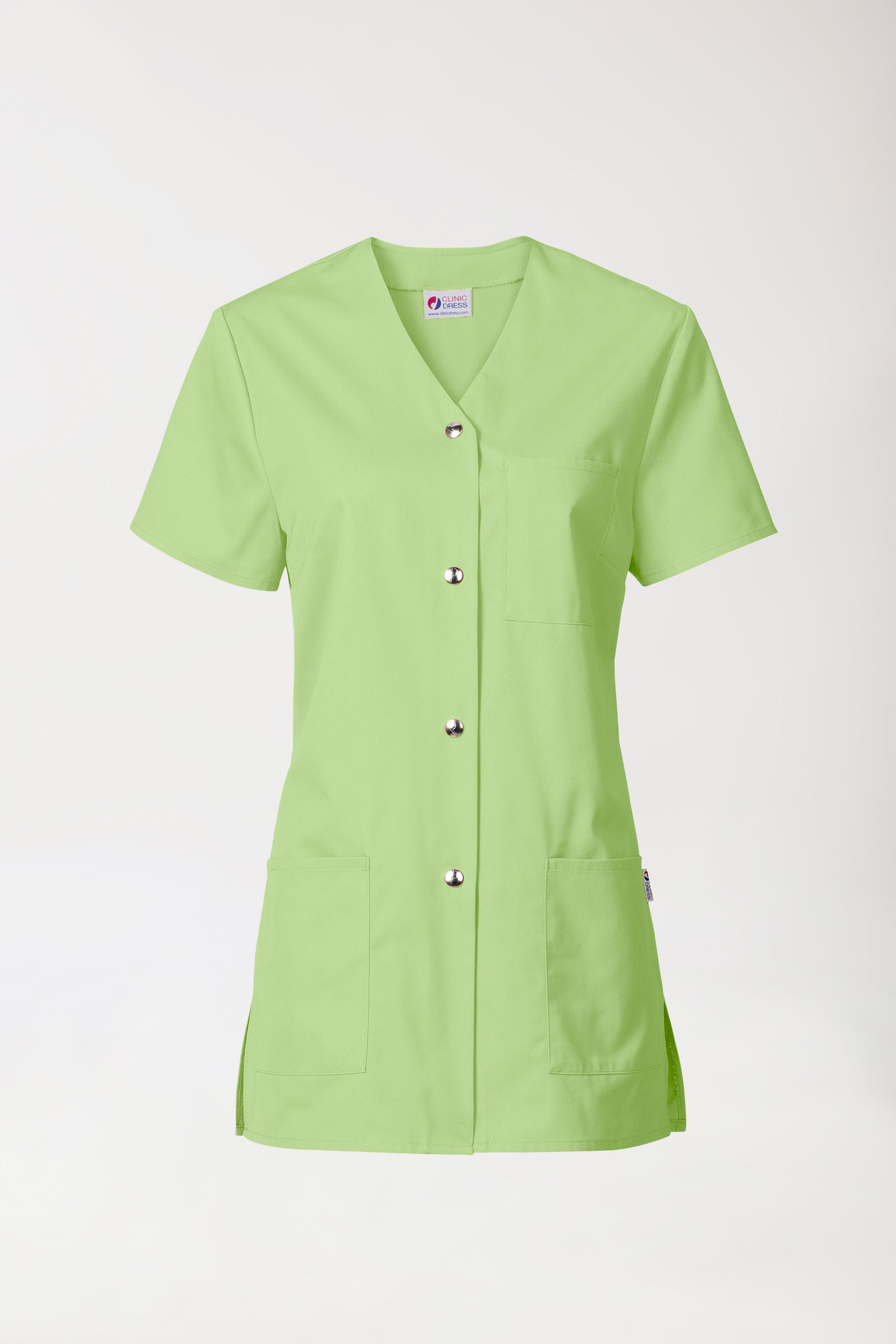 Beauty Kasack Damen - durchgeknöpft apfelgrün