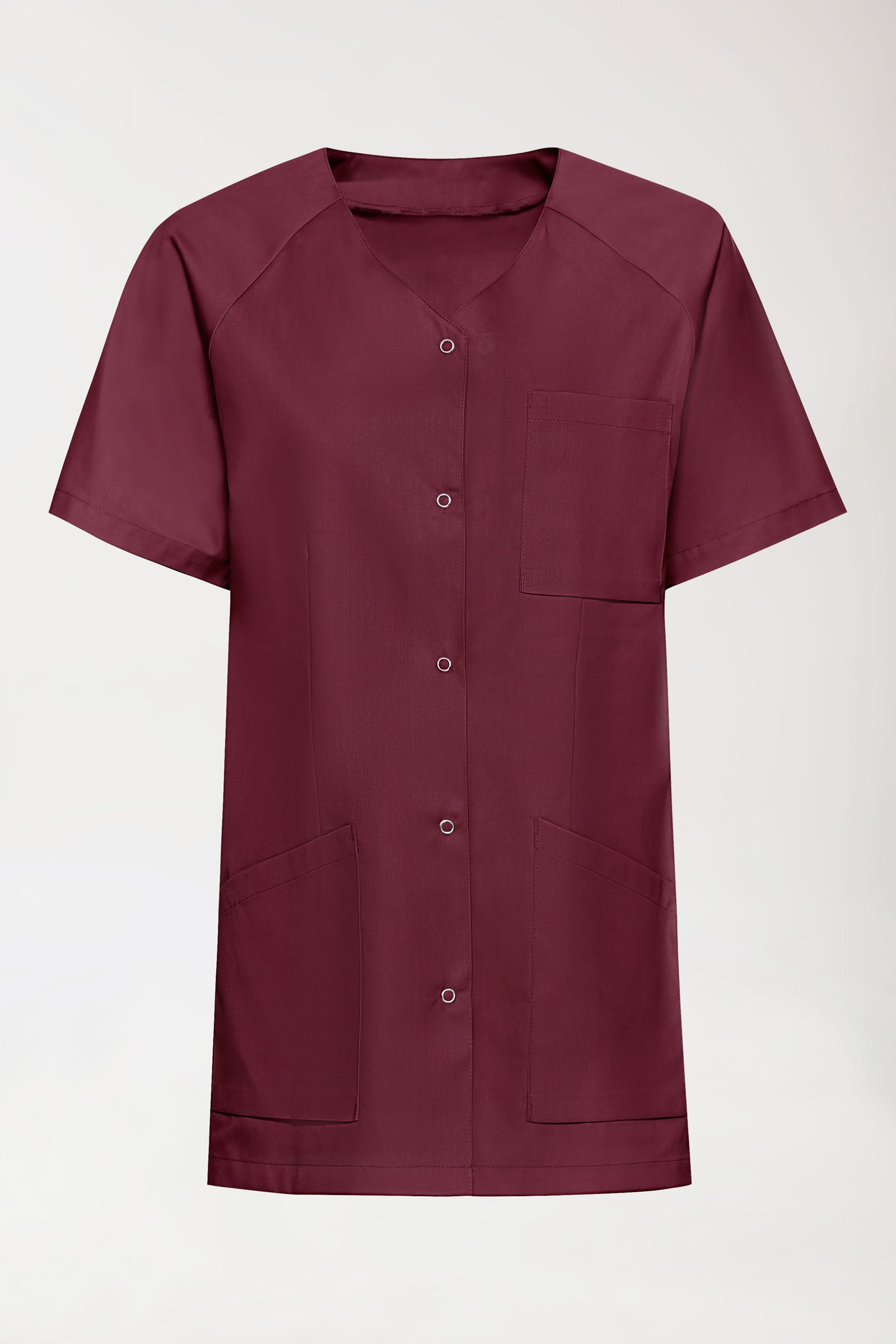 DER Kasack-Kasack Damen - durchgeknöpft bordeaux, Vorderansicht