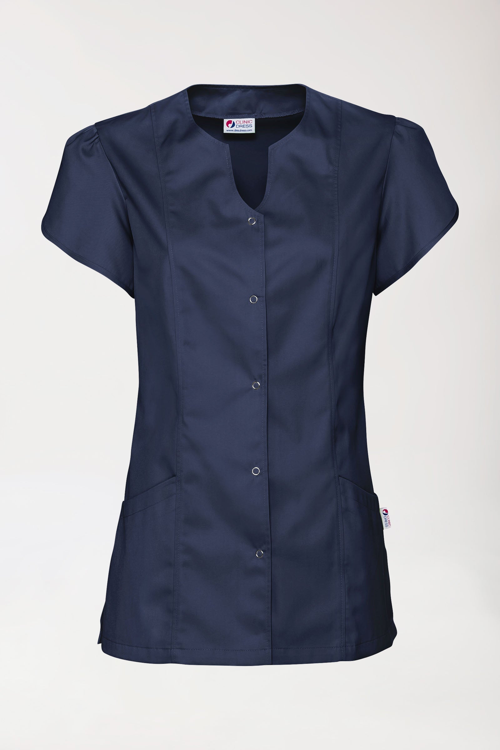 Beauty Kasack Damen - mit Puffärmel navy