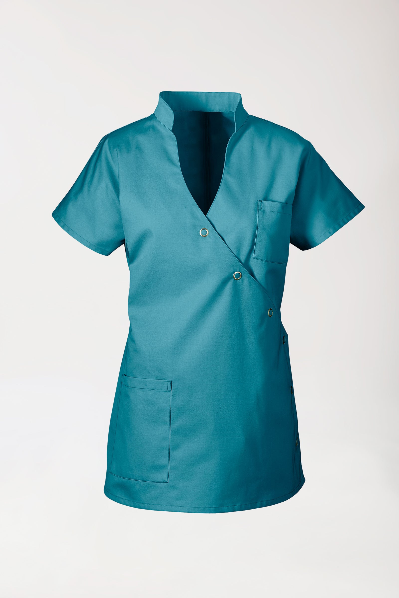 JUST STRONG Kasack Damen - Druckknopfleiste petrol