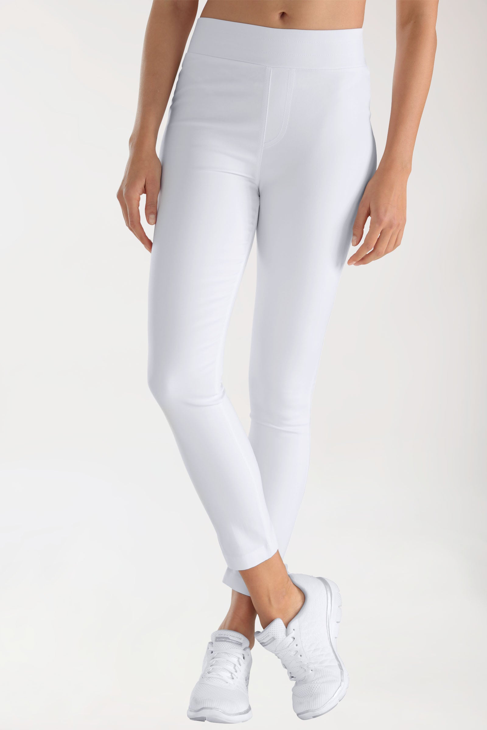 Comfort Stretch Hose Damen - Leggings 7/8 Länge weiß