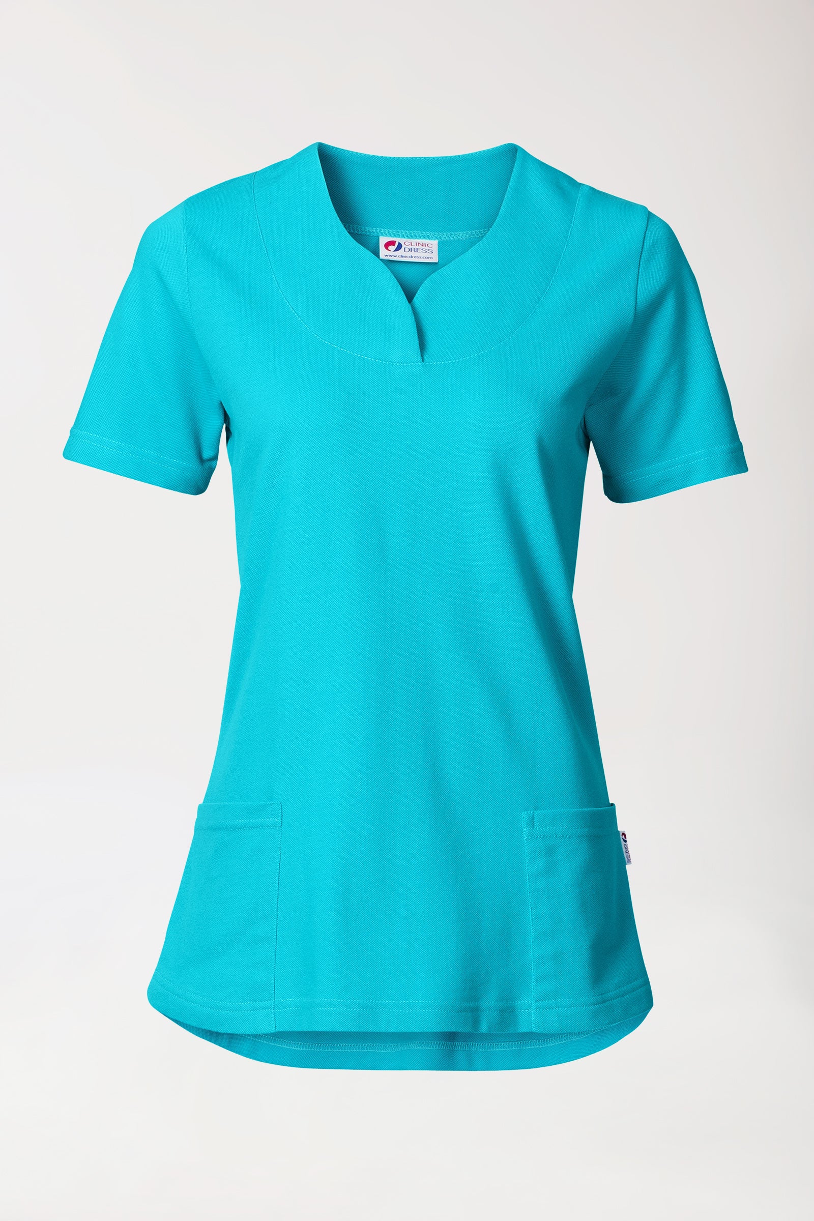 Piqué Longshirt Damen - diagonaler Ausschnitt curaçao