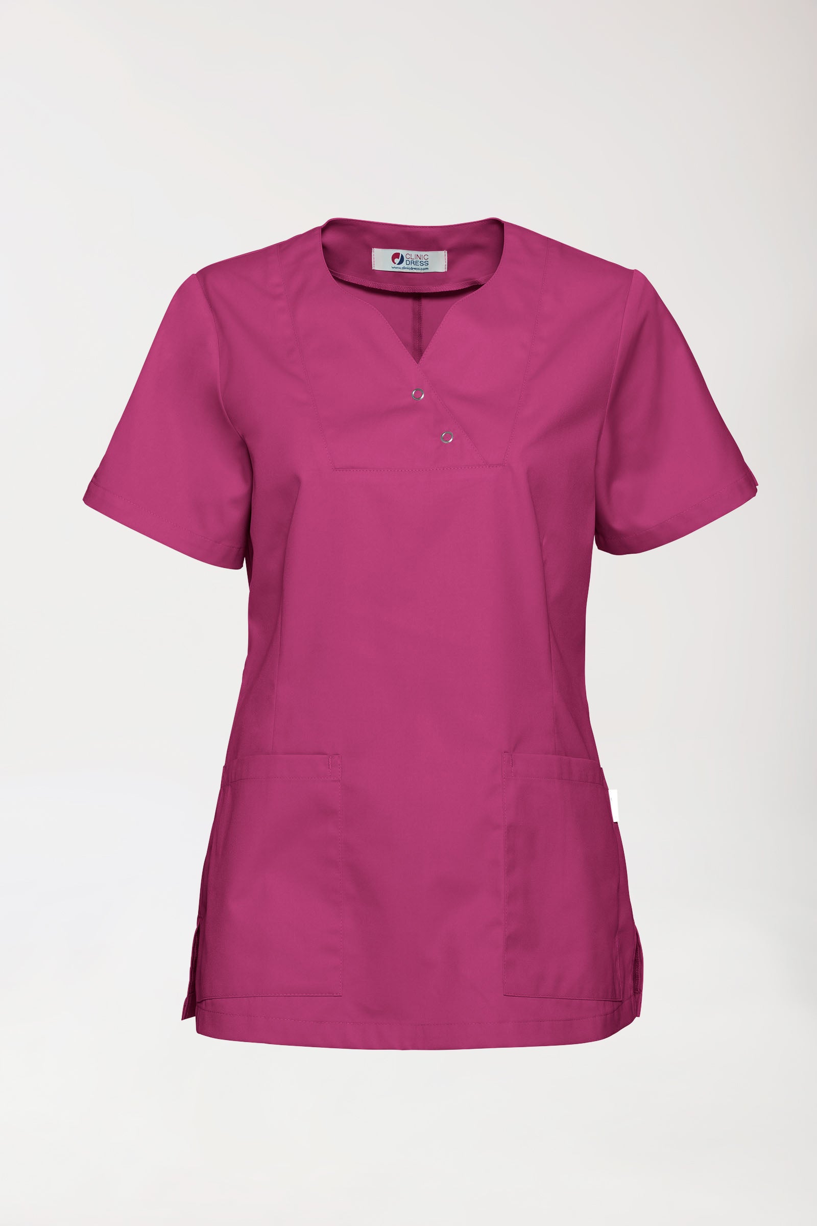 CORE Schlupfkasack Damen curved fit - mit Druckknöpfen berry