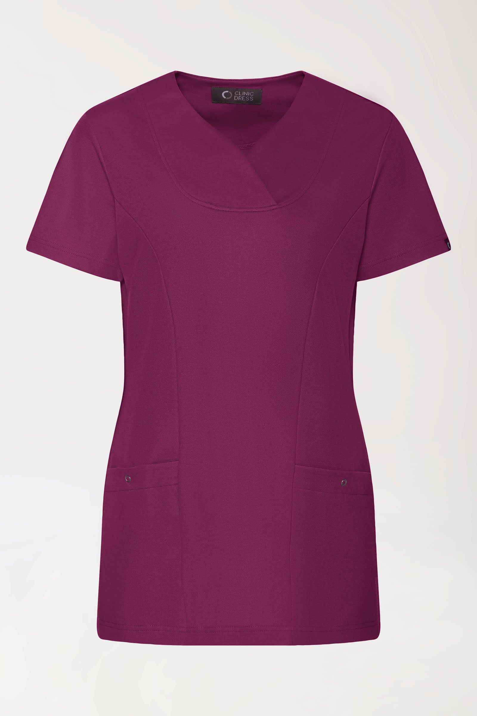 COMFY FLEX Stretch Schlupfkasack Damen - Herzausschnitt berry, Vorderansicht