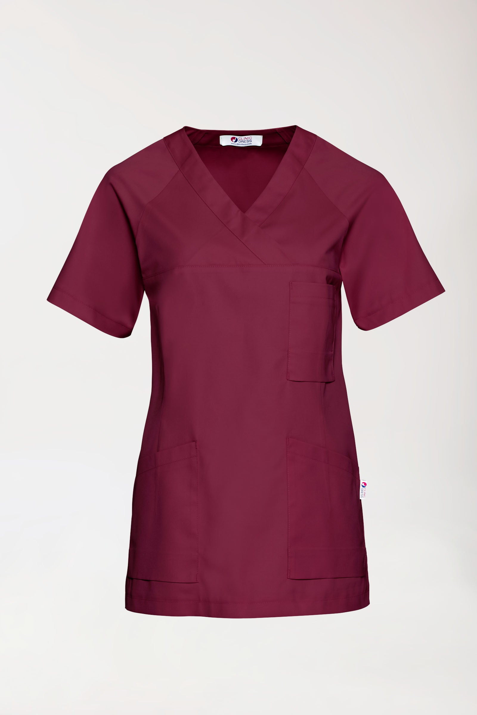 CORE Schlupfkasack Damen - V-Ausschnitt bordeaux