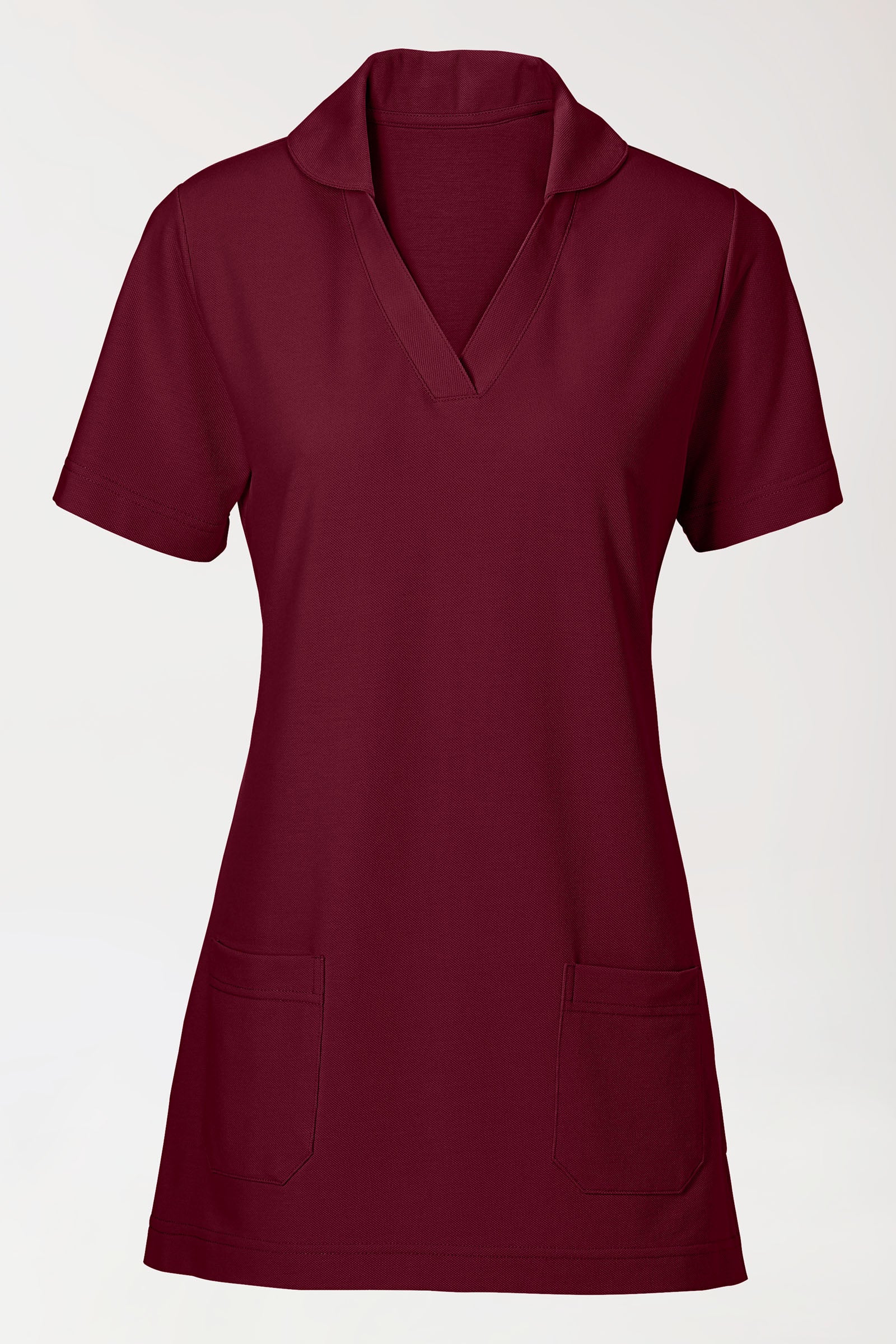 COMFY FLEX Stretch Schlupfkasack Damen - Schalkragen bordeaux