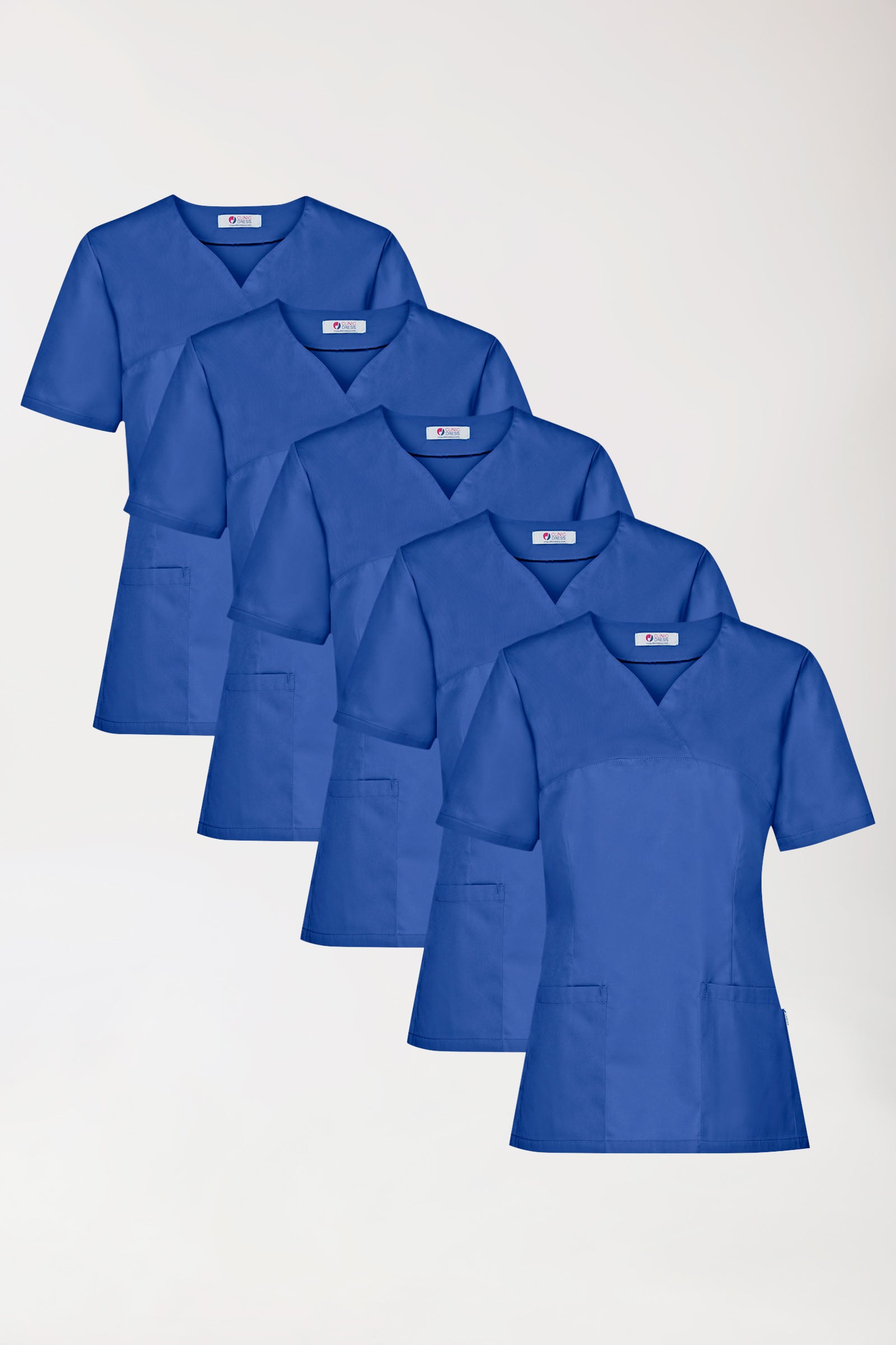 CORE Schlupfkasack Damen - 5er-Pack - Herzausschnitt königsblau