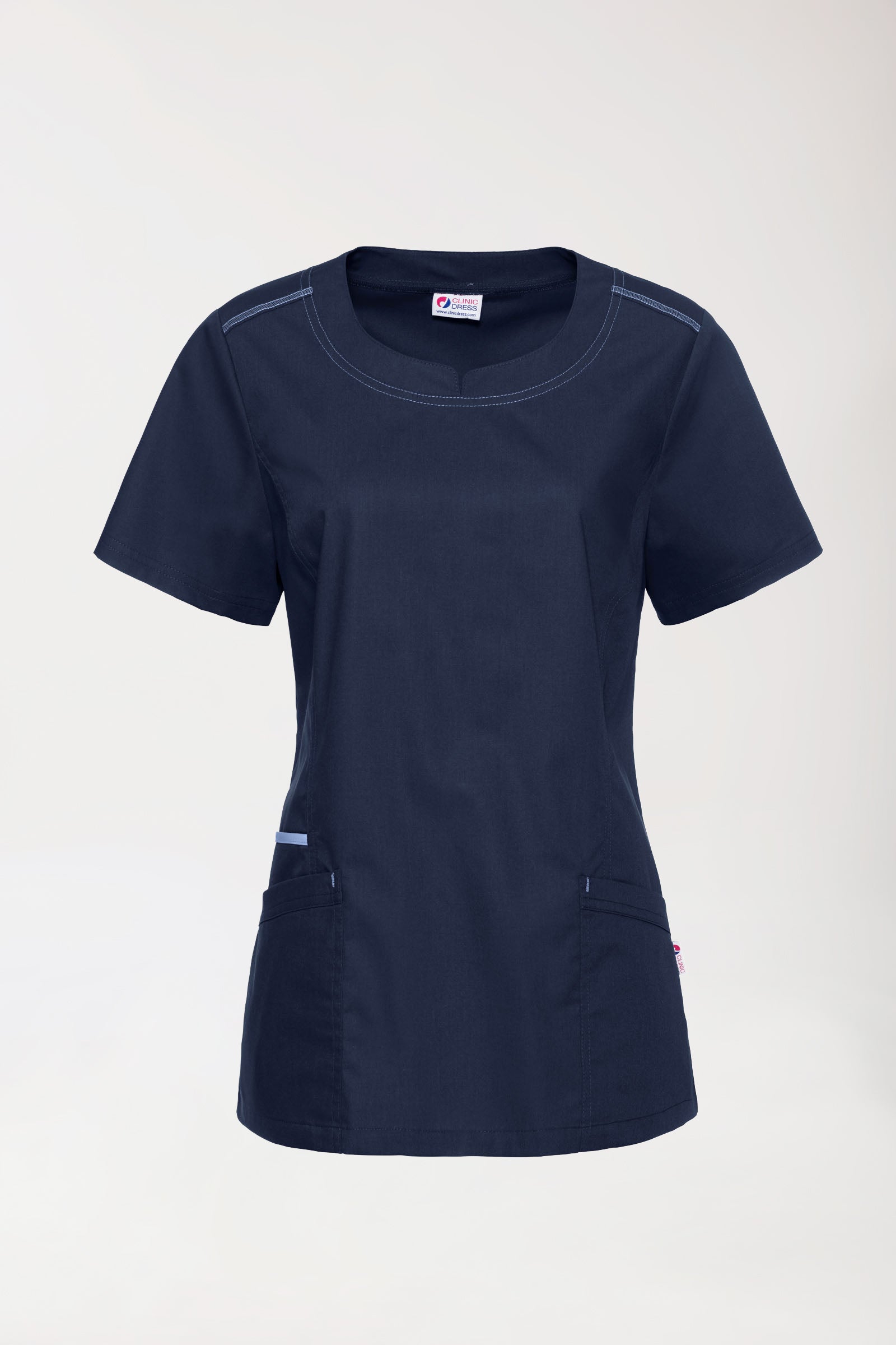 Damen-Schlupfkasack Navy mit Himmelblau
