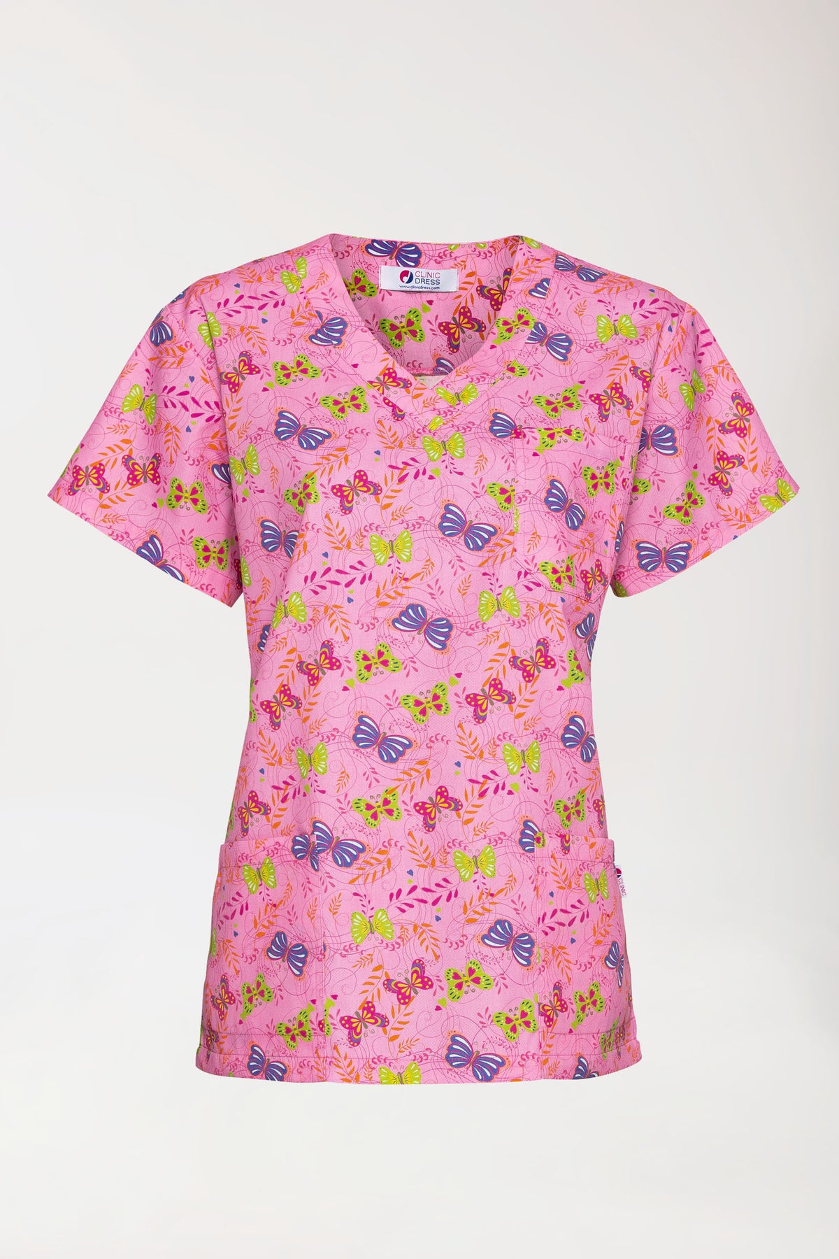 Leichter Schlupfkasack Damen - Alloverprint rosy pink/bunt