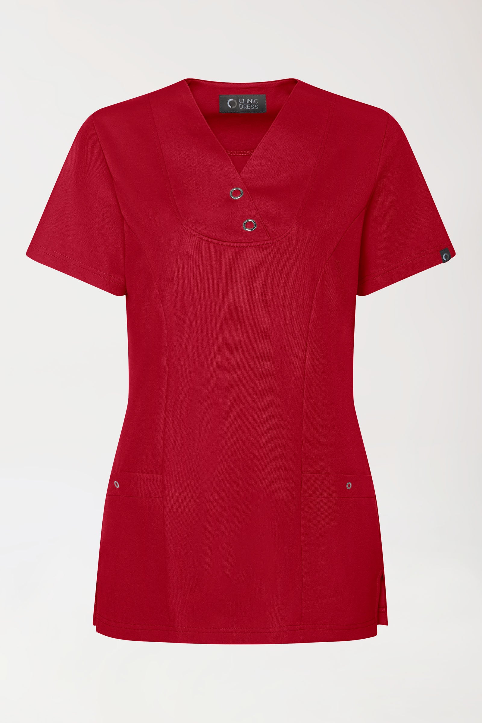 COMFY FLEX Stretch Schlupfkasack Damen - mit Druckknöpfen rot