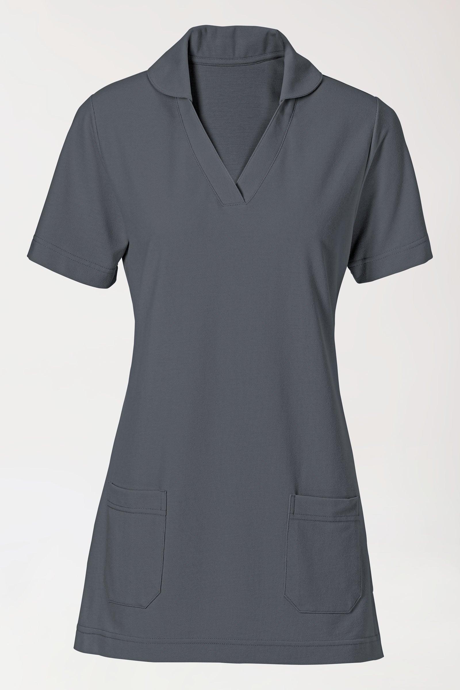 COMFY FLEX Stretch Schlupfkasack Damen - Schalkragen steingrau