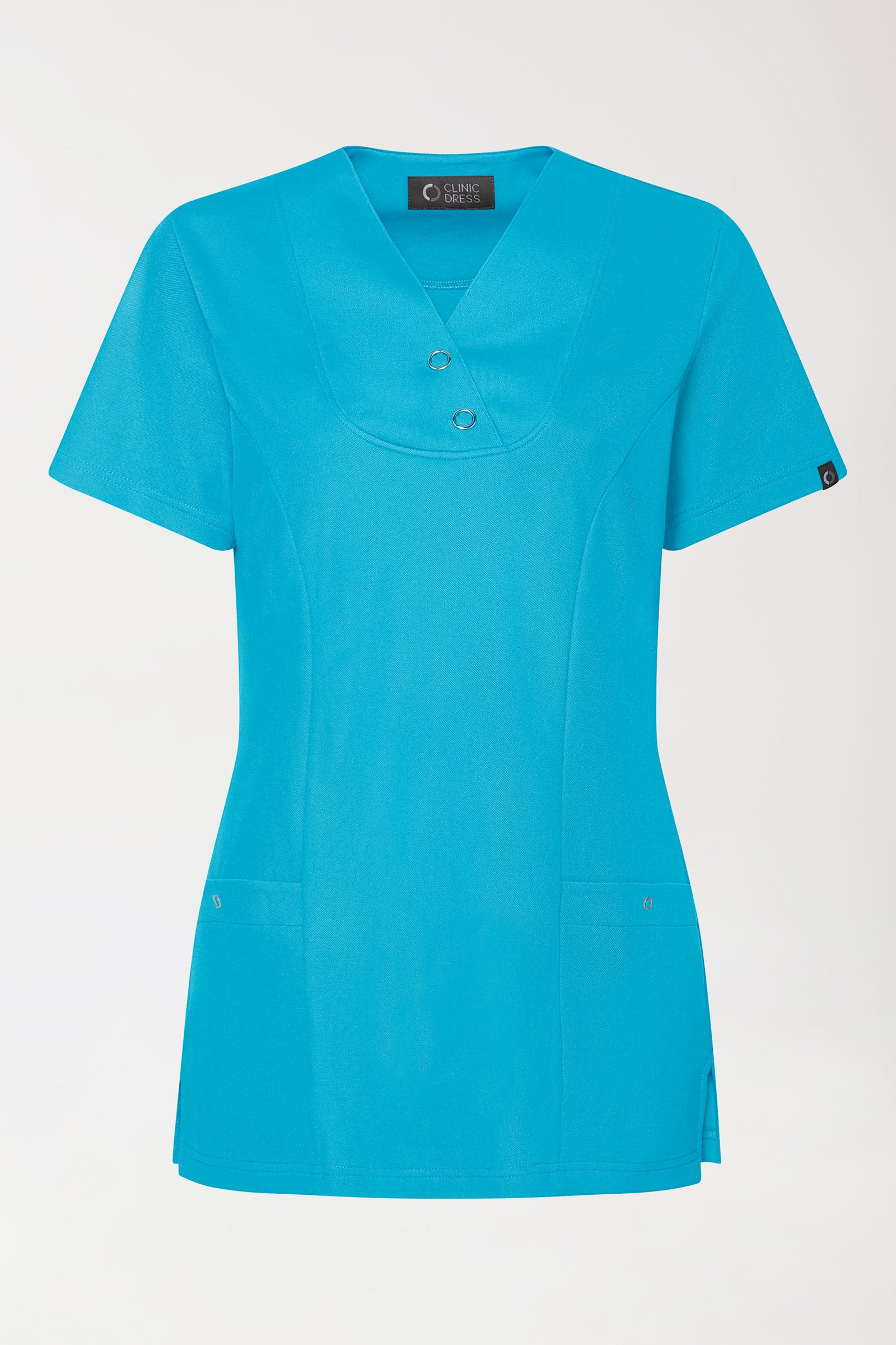 COMFY FLEX Stretch Schlupfkasack Damen - mit Druckknöpfen türkis