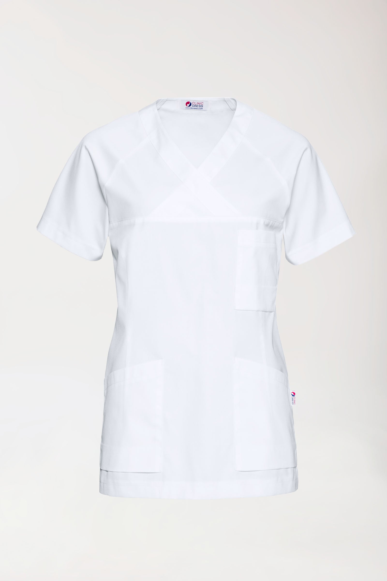 CORE Schlupfkasack Damen - V-Ausschnitt weiß