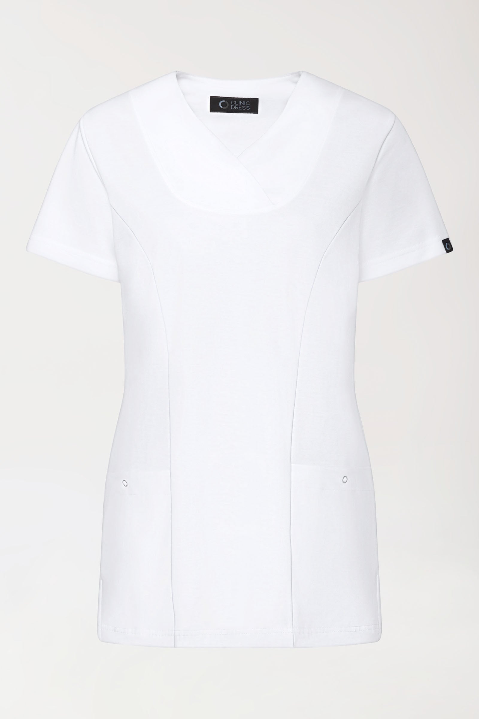 COMFY FLEX Stretch Schlupfkasack Damen - Herzausschnitt weiß