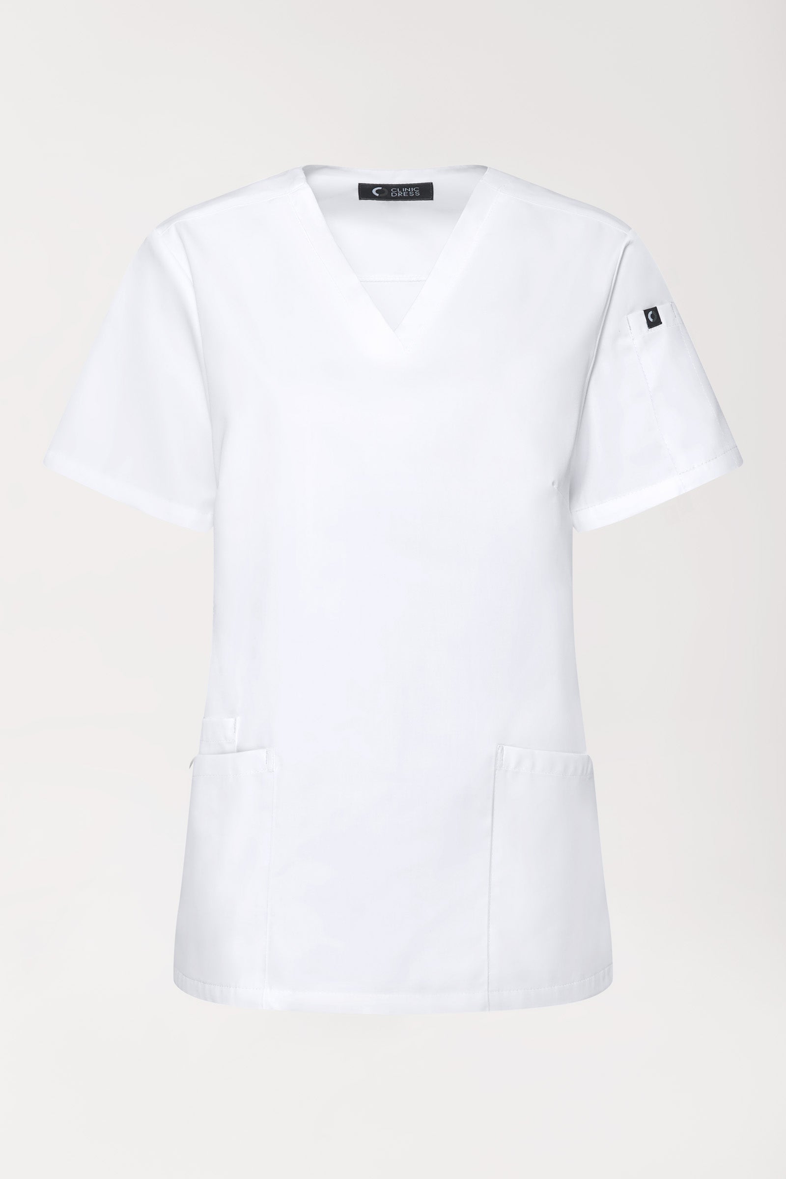 GREEN Stretch Schlupfkasack Damen - V-Ausschnitt weiß