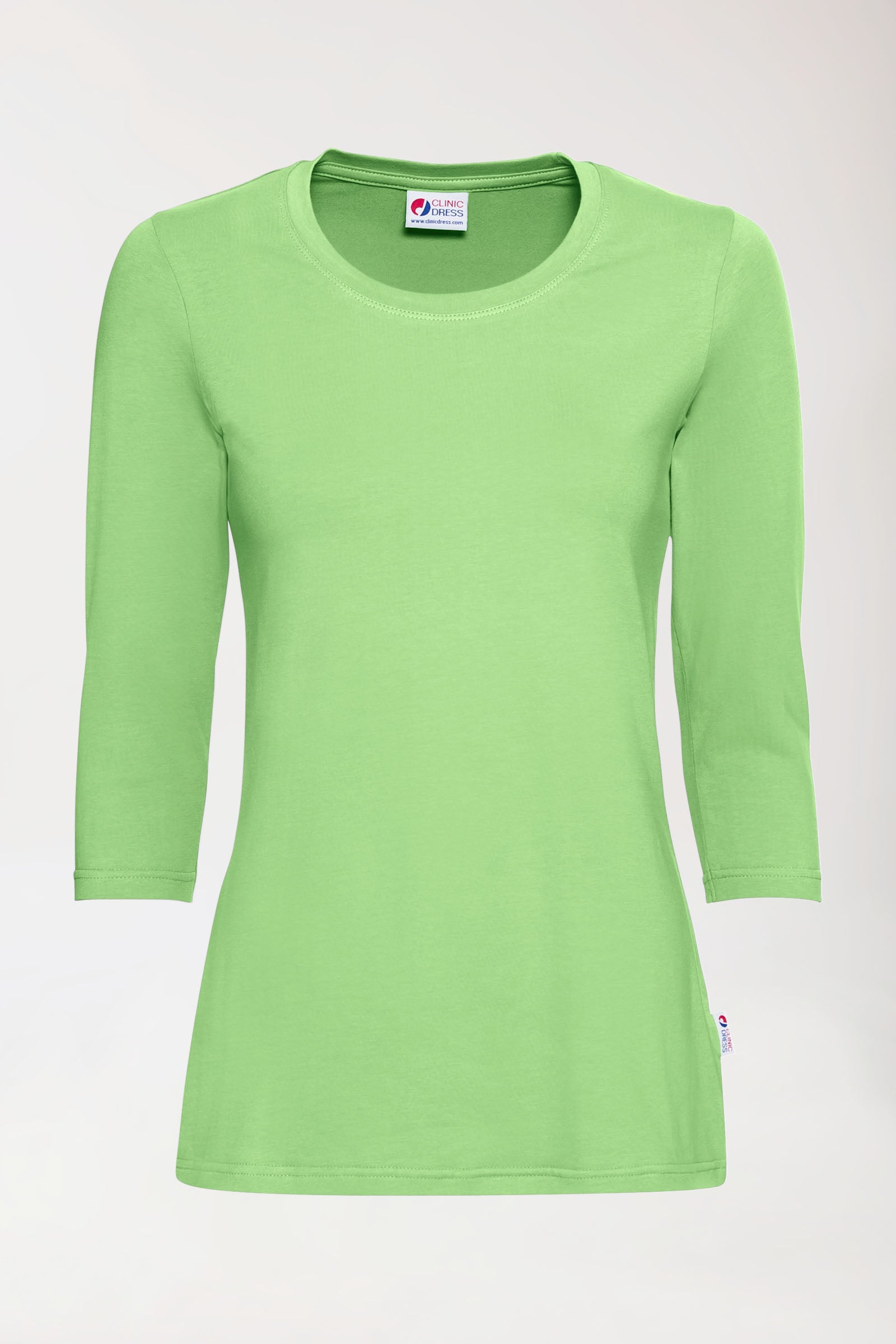 CORE Shirt Damen - 3/4 Arm apfelgrün, Vorderansicht