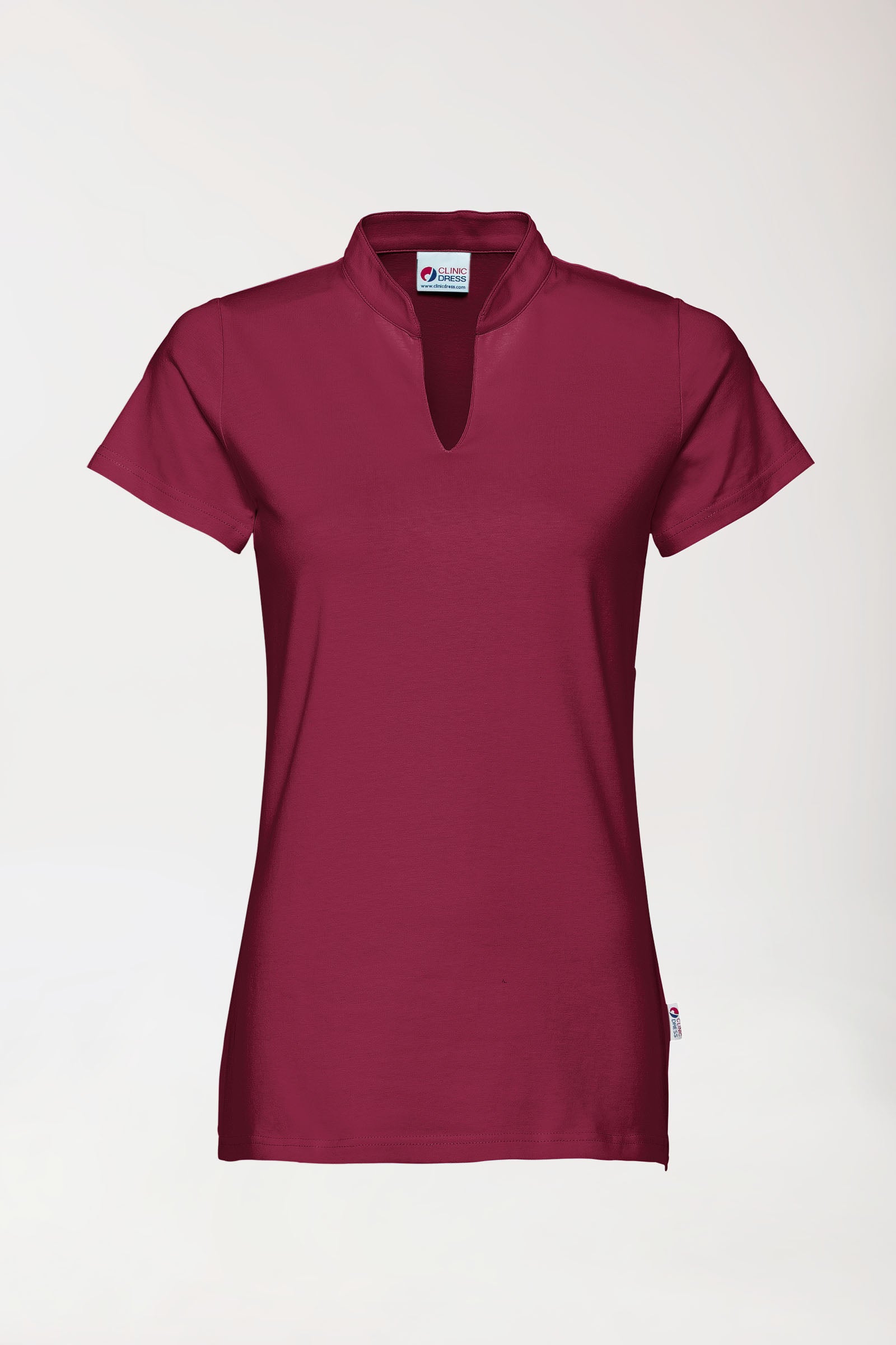 Stretch Shirt Damen - Stehkragen bordeaux