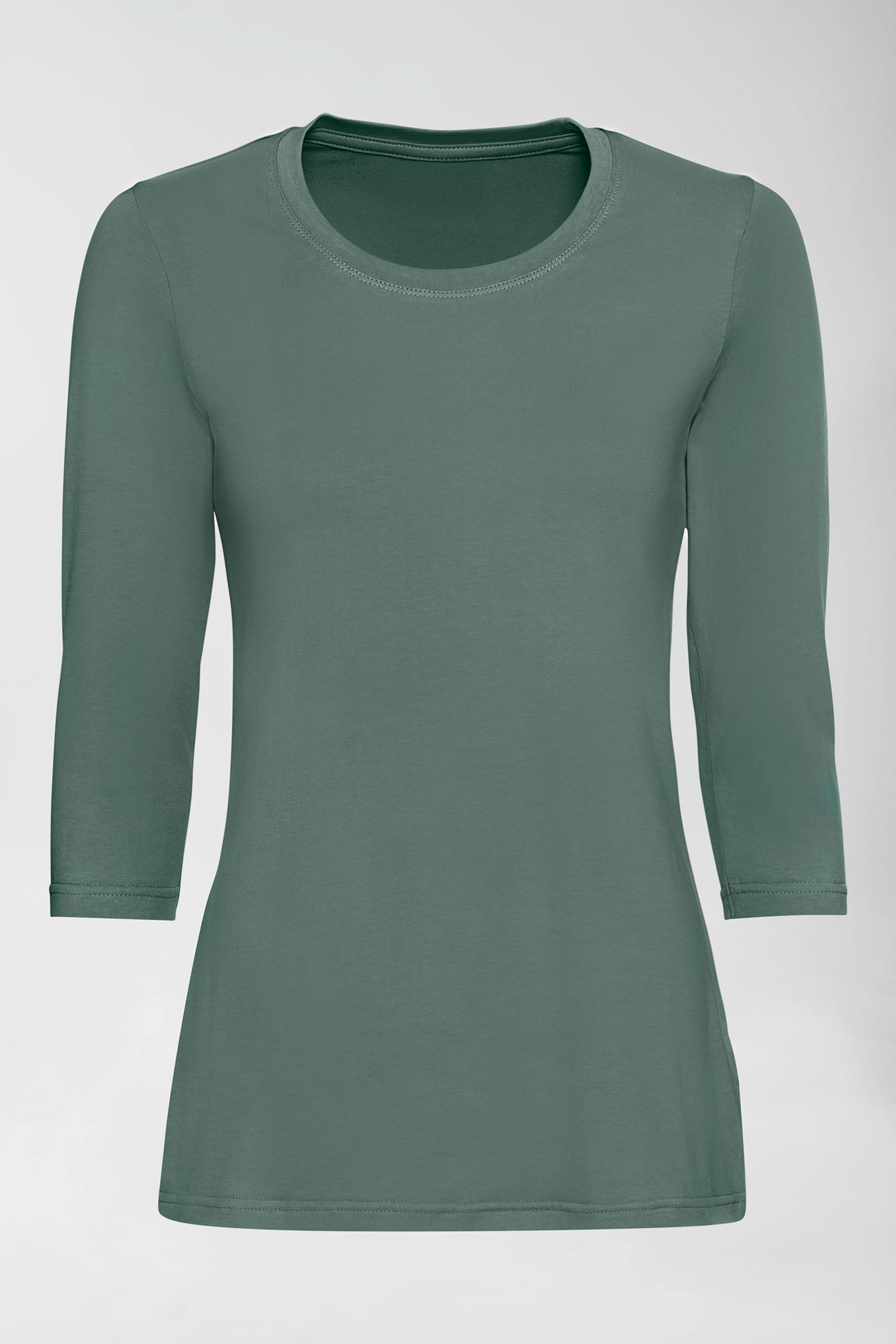 CORE Shirt Damen - 3/4 Arm dunkelgrün, Vorderansicht