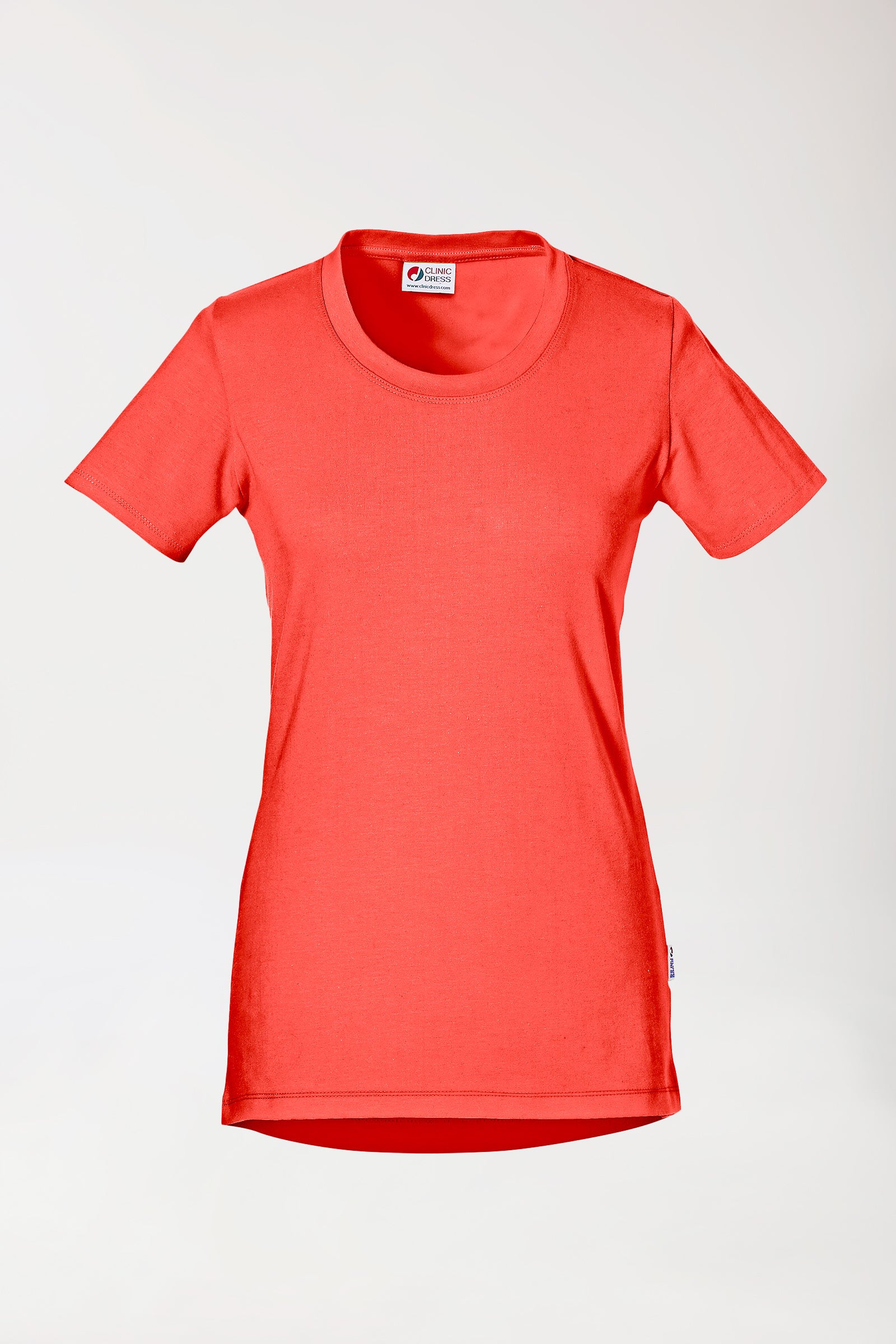 Longshirt Damen Mandarinrot 1/2-Arm