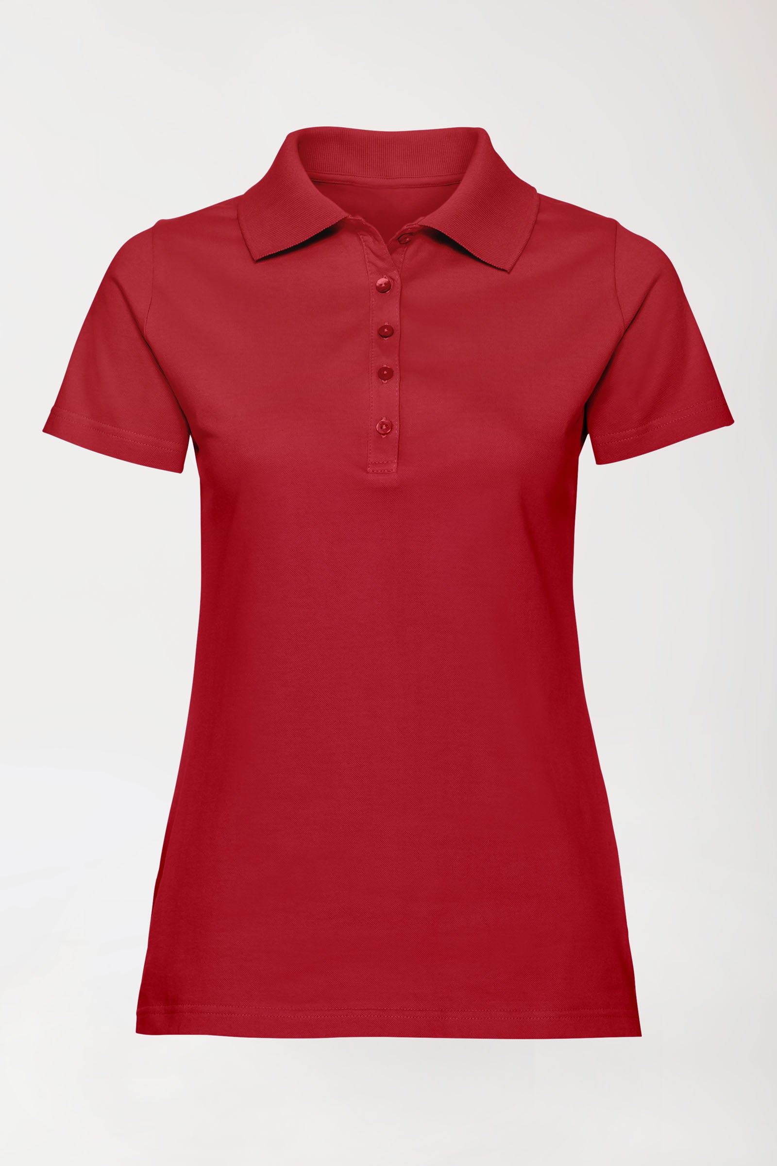 Stretch Shirt Damen - Polokragen rot
