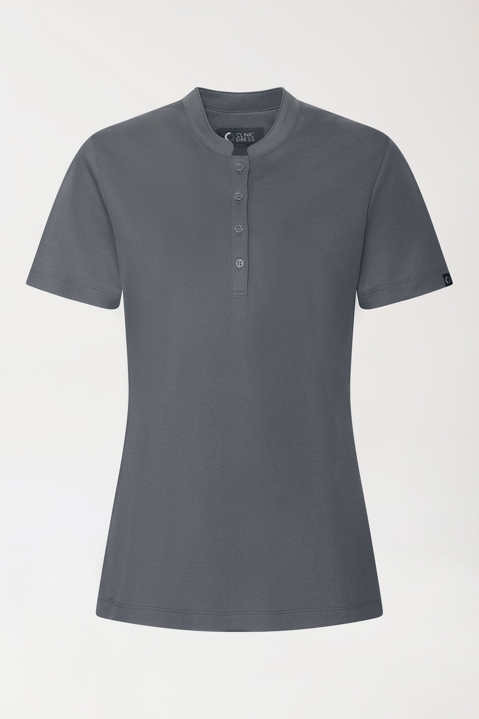 COMFY FLEX Stretch Shirt Damen - Stehkragen steingrau