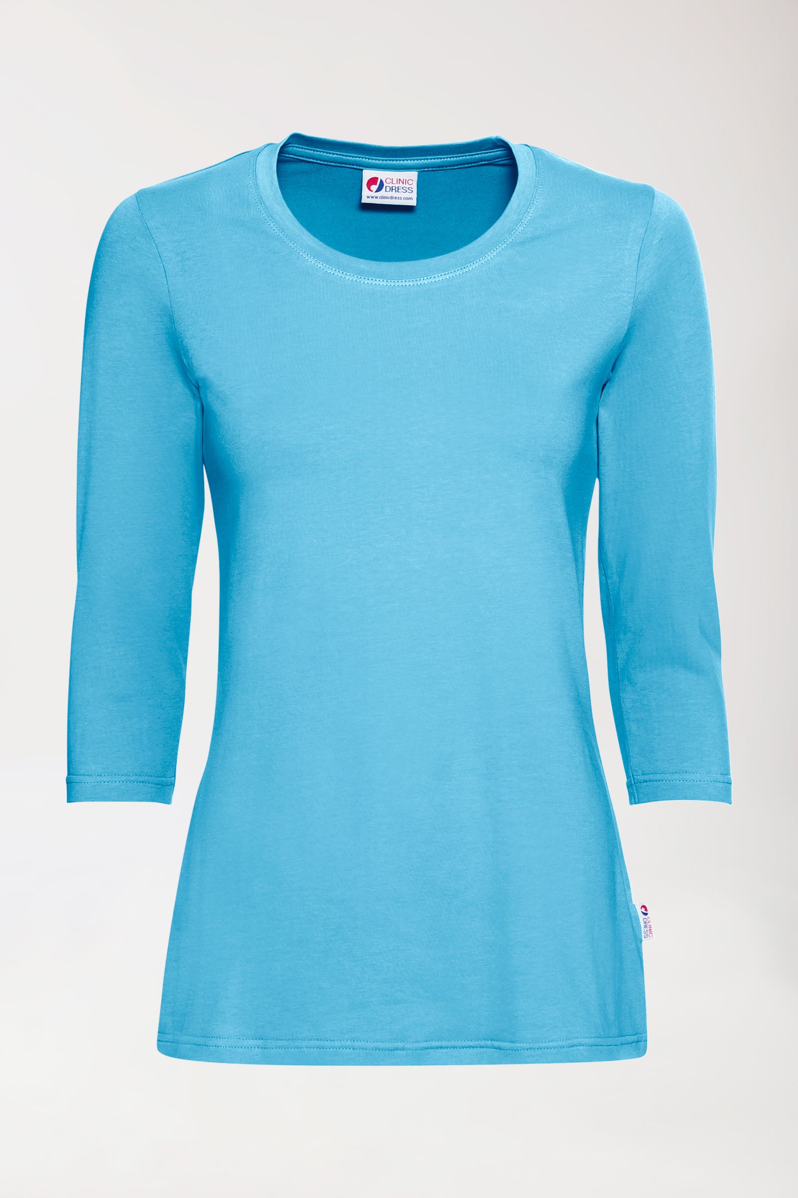CORE Shirt Damen - 3/4 Arm türkis, Vorderansicht